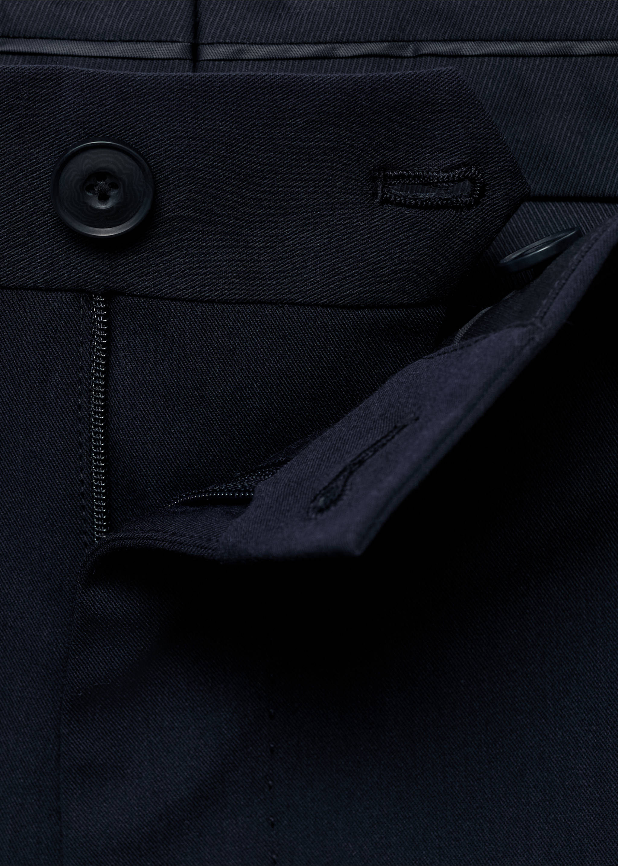 Slim-fit suit trousers - Details of the article 8, Navy. Ref: 17085150-00.