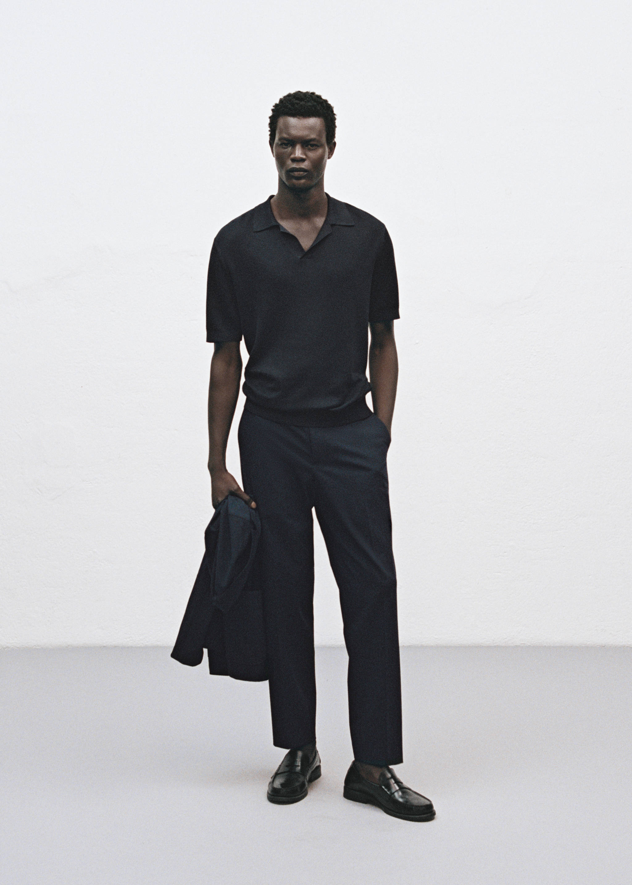 Slim-fit suit trousers - Details of the article 5, Navy. Ref: 17085150-00.