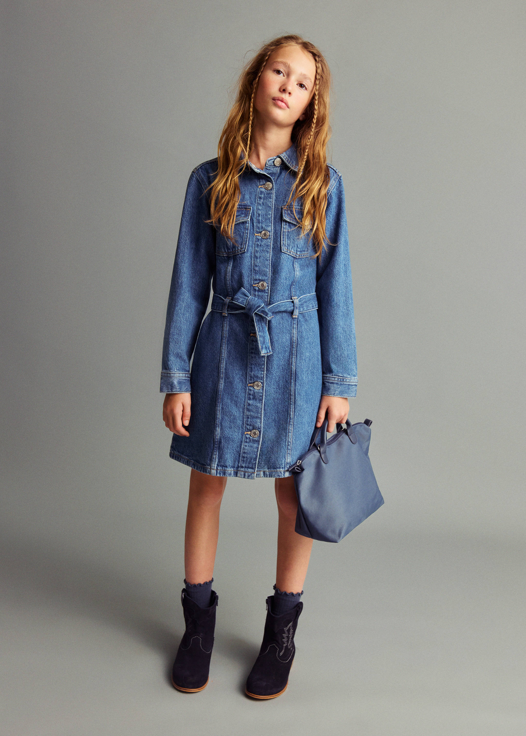 Short denim dress - General plane