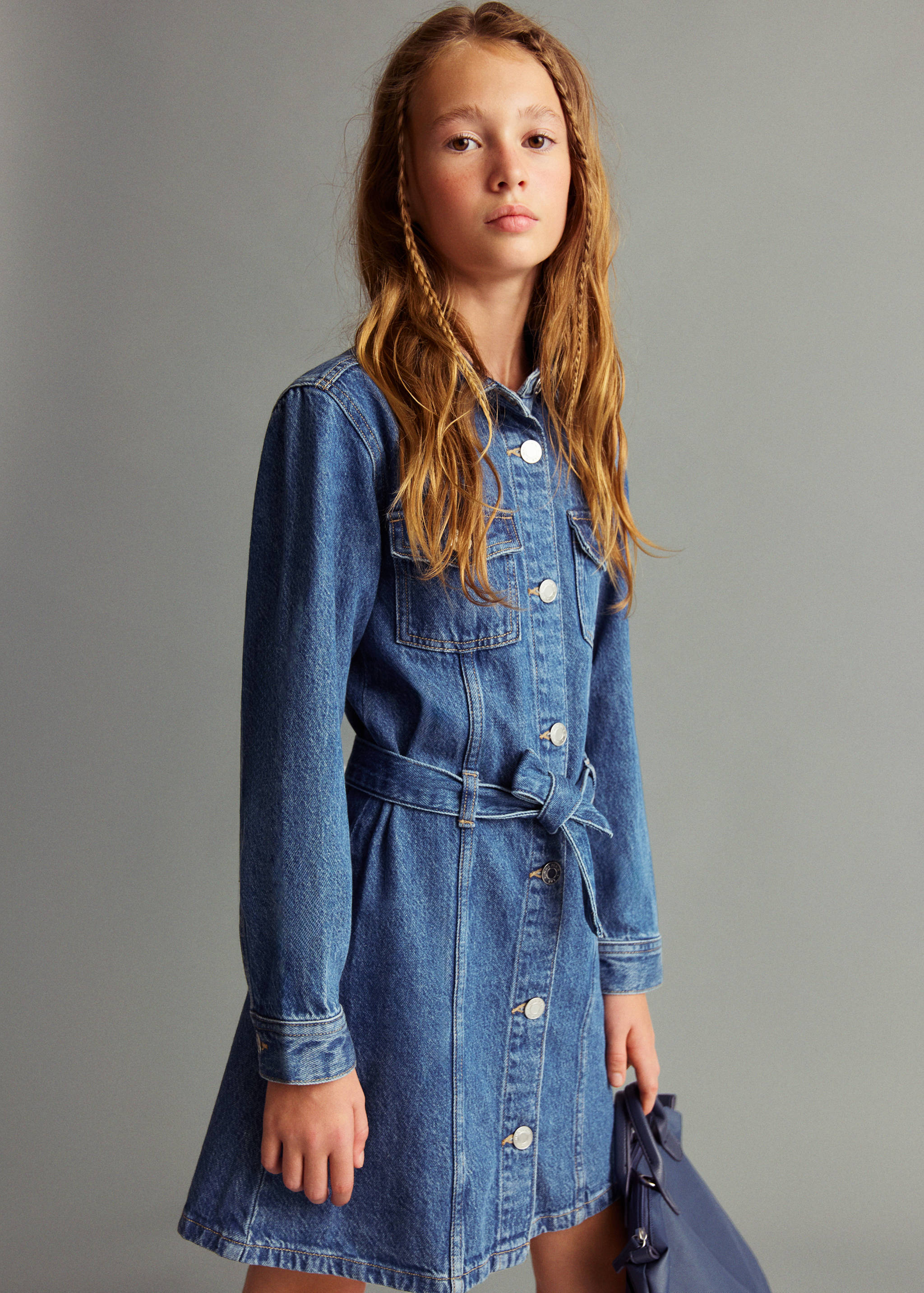Short denim dress - Medium plane