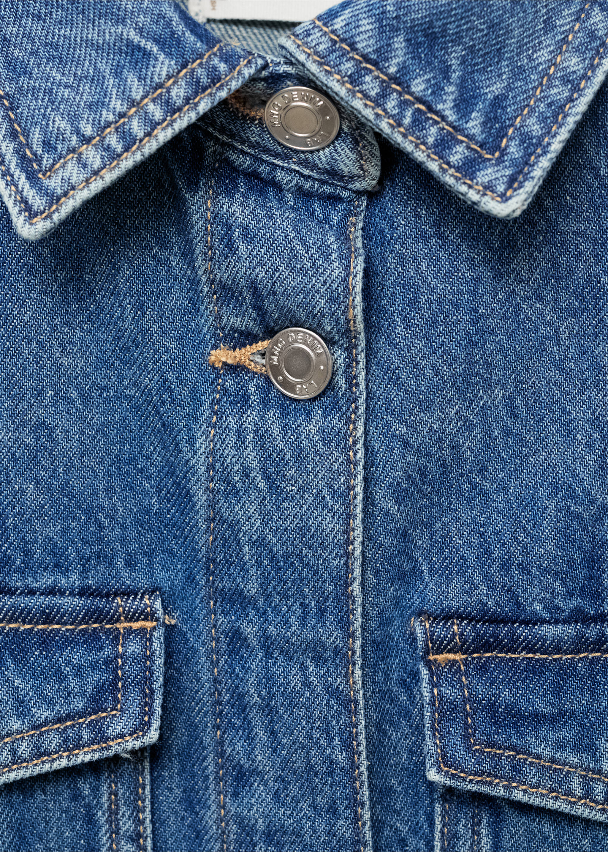 Short denim dress - Details of the article 0, Dark Blue. Ref: 17085151-00.