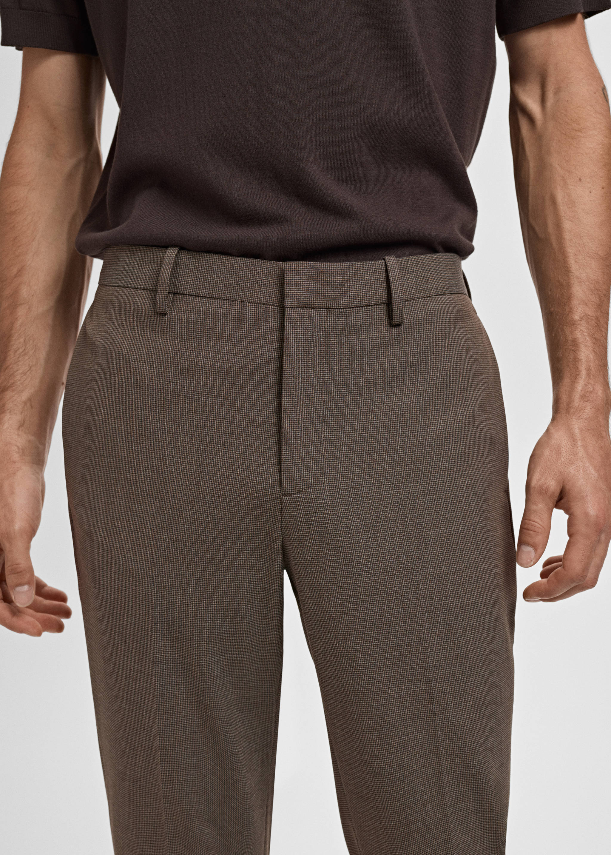 Stretch fabric super slim-fit suit trousers - Details of the article 1