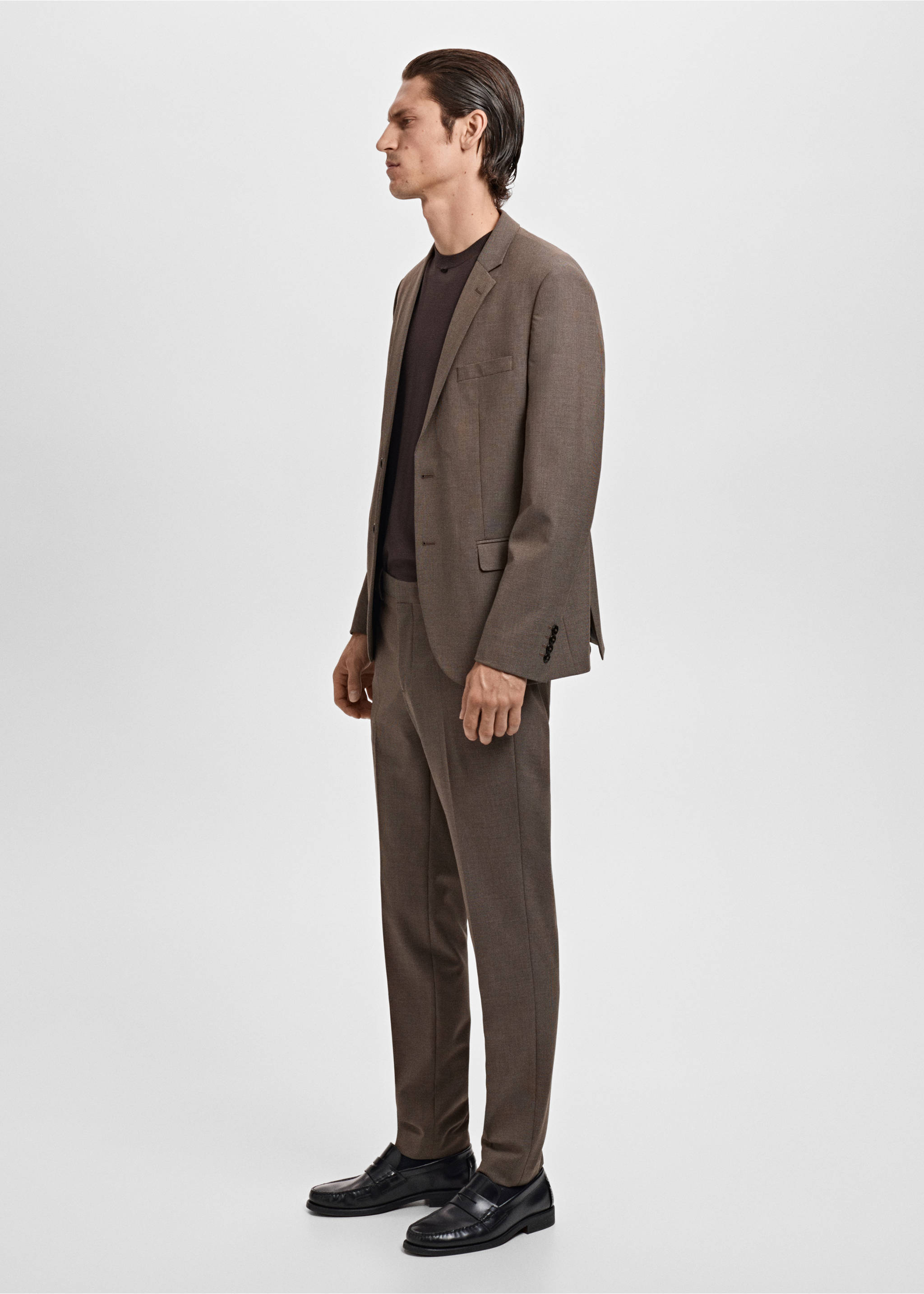 Pantalon costume Parí super slim-fit - Détail de l'article 3, Marron. Ref: 17085152-00.
