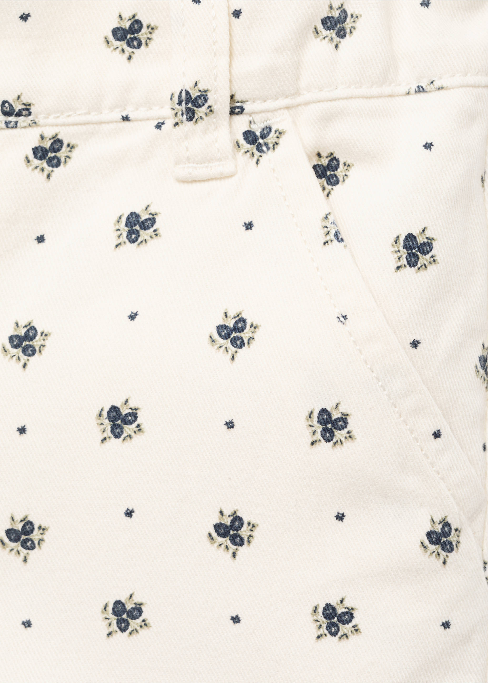 Flowers cotton trousers - Details of the article 0, White. Ref: 17085154-00.