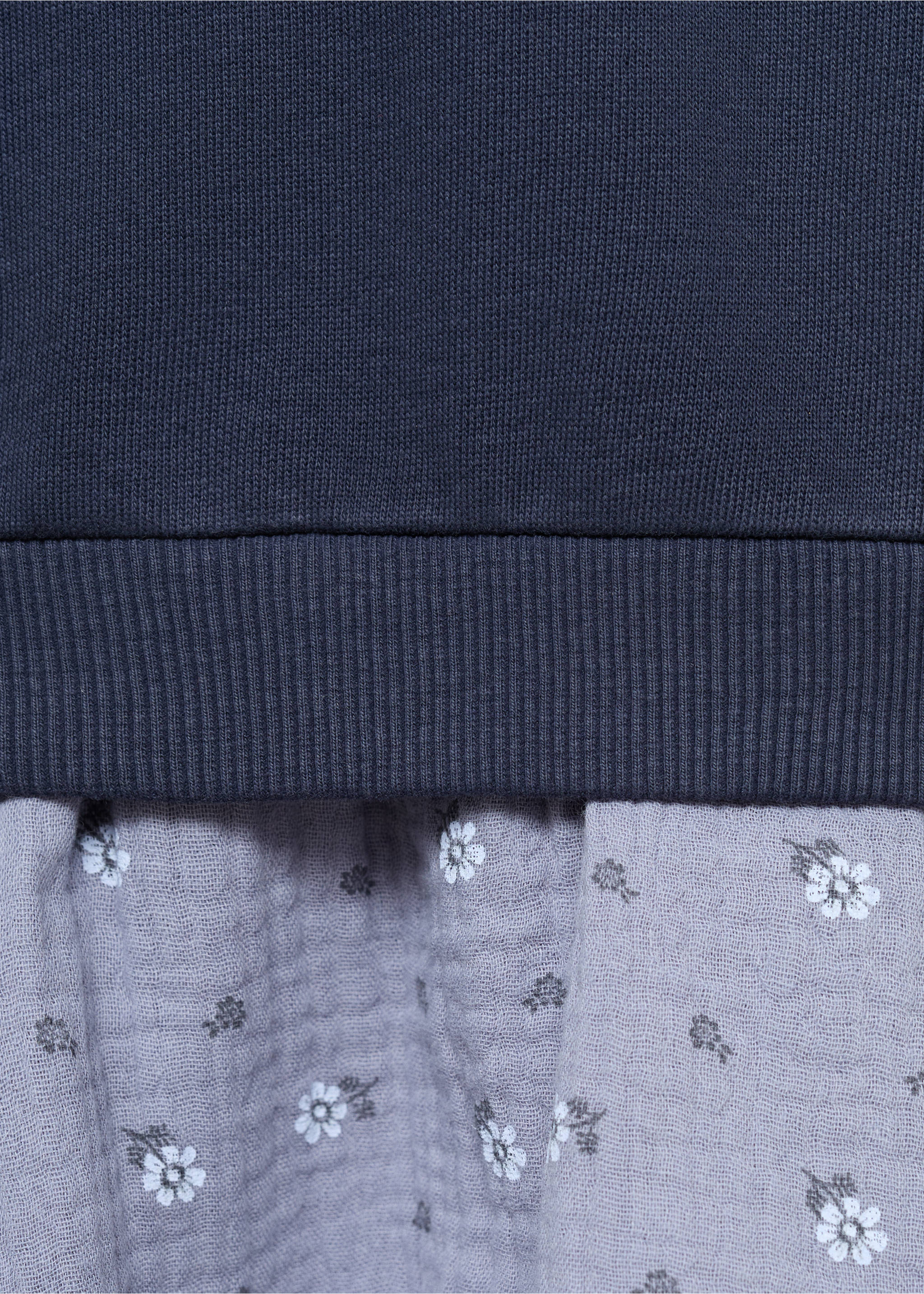 Robe effet sweat à fleurs - Détail de l'article 0, Bleu marine foncé. Ref: 17085159-00.