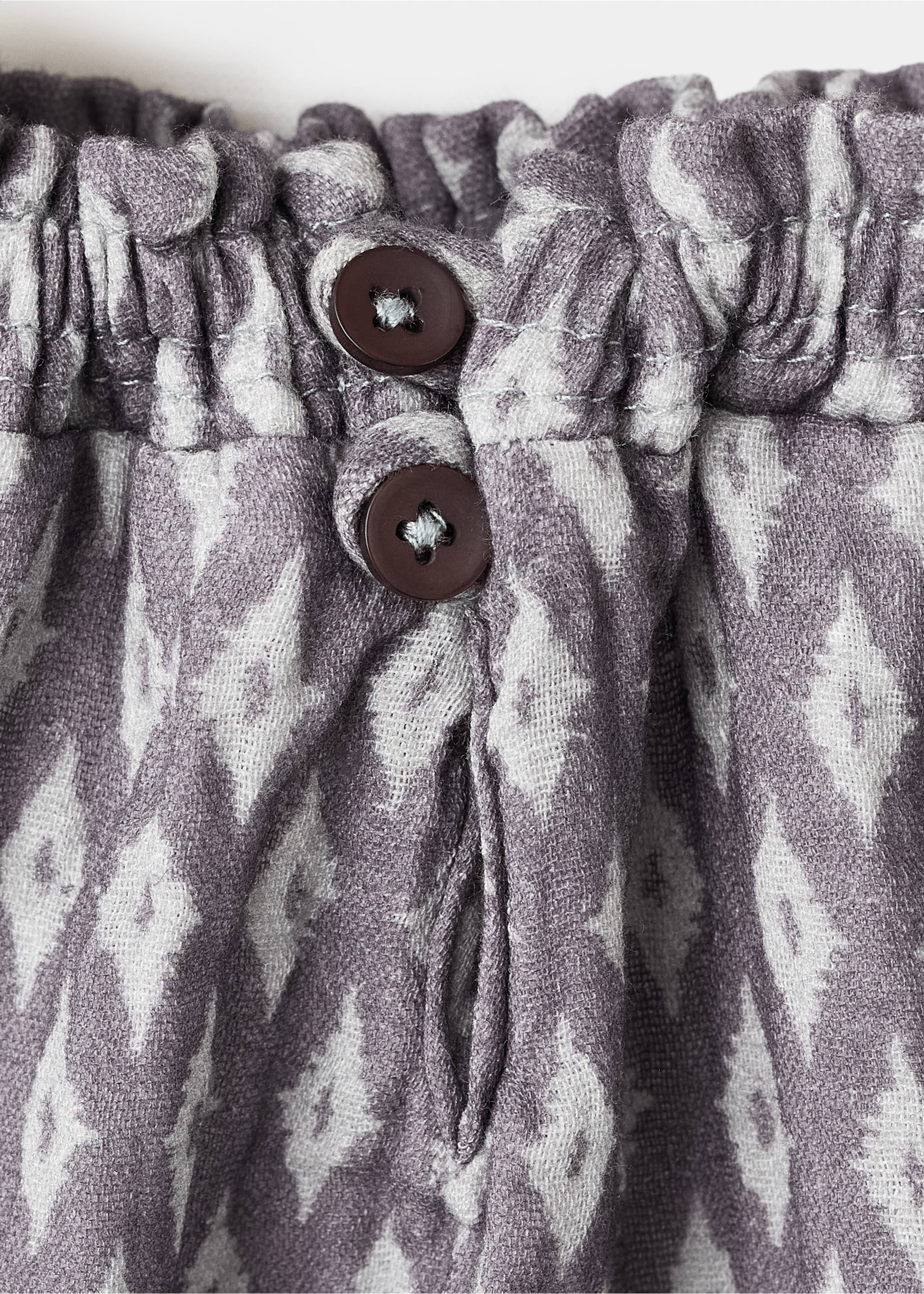 Cotton blouse with ethnic print - Details of the article 0, Light/Pastel Purple. Ref: 17085161-00.