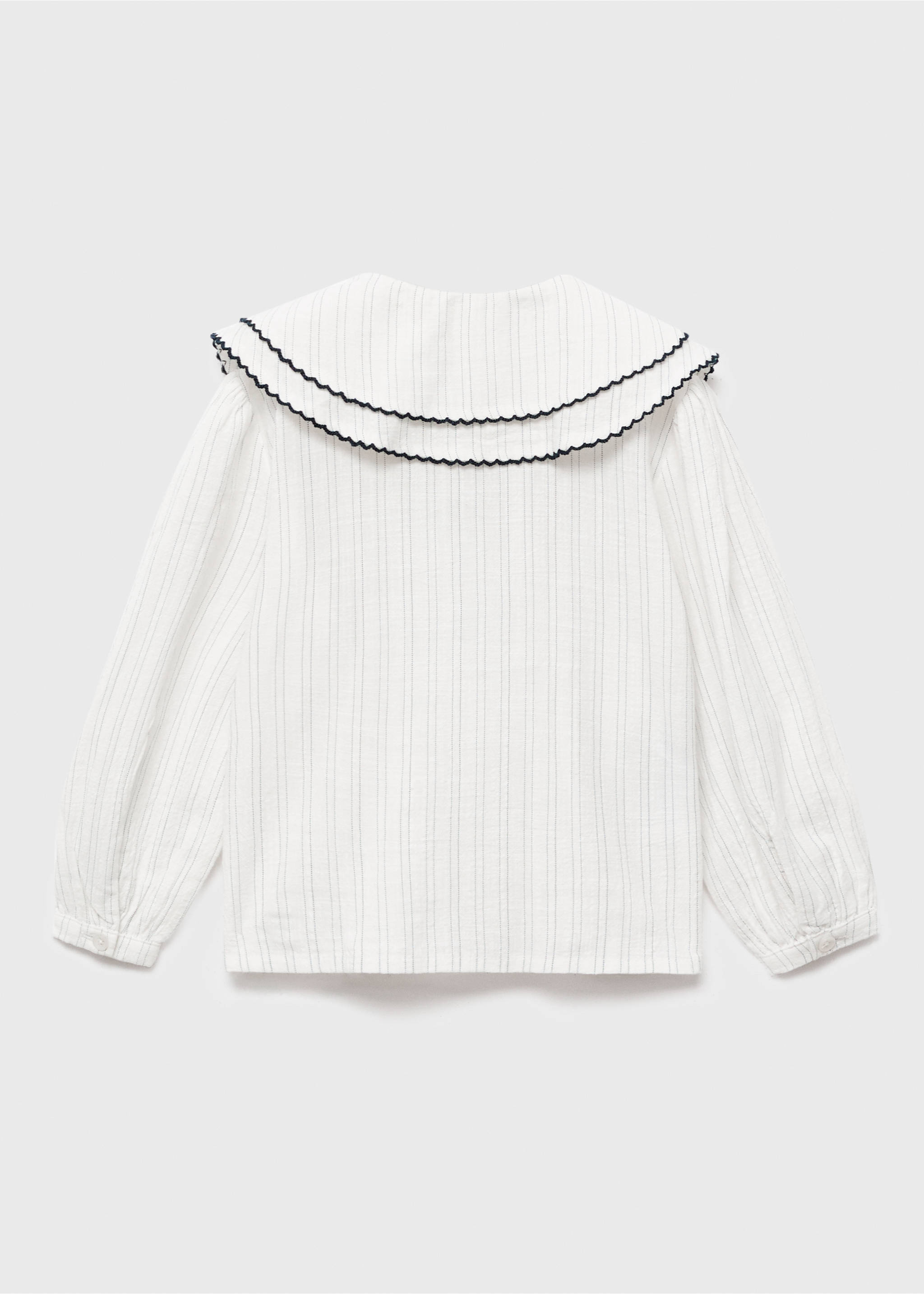 Striped blouse with Peter Pan collar - Reverse of the article, White. Ref: 17085162-00.