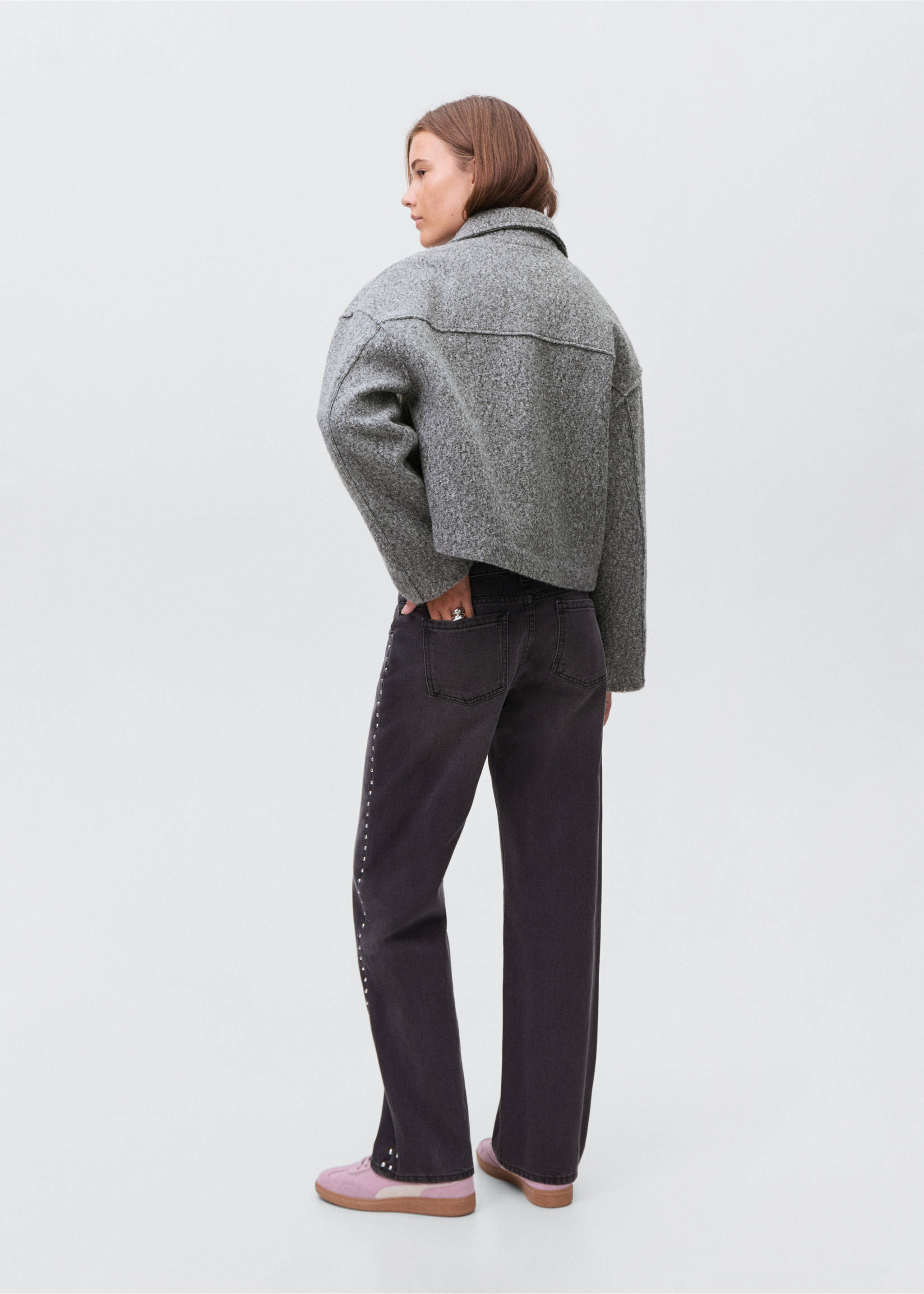 Cloth jacket with lapel pockets - Reverse of the article, Grey. Ref: 17085783-00.