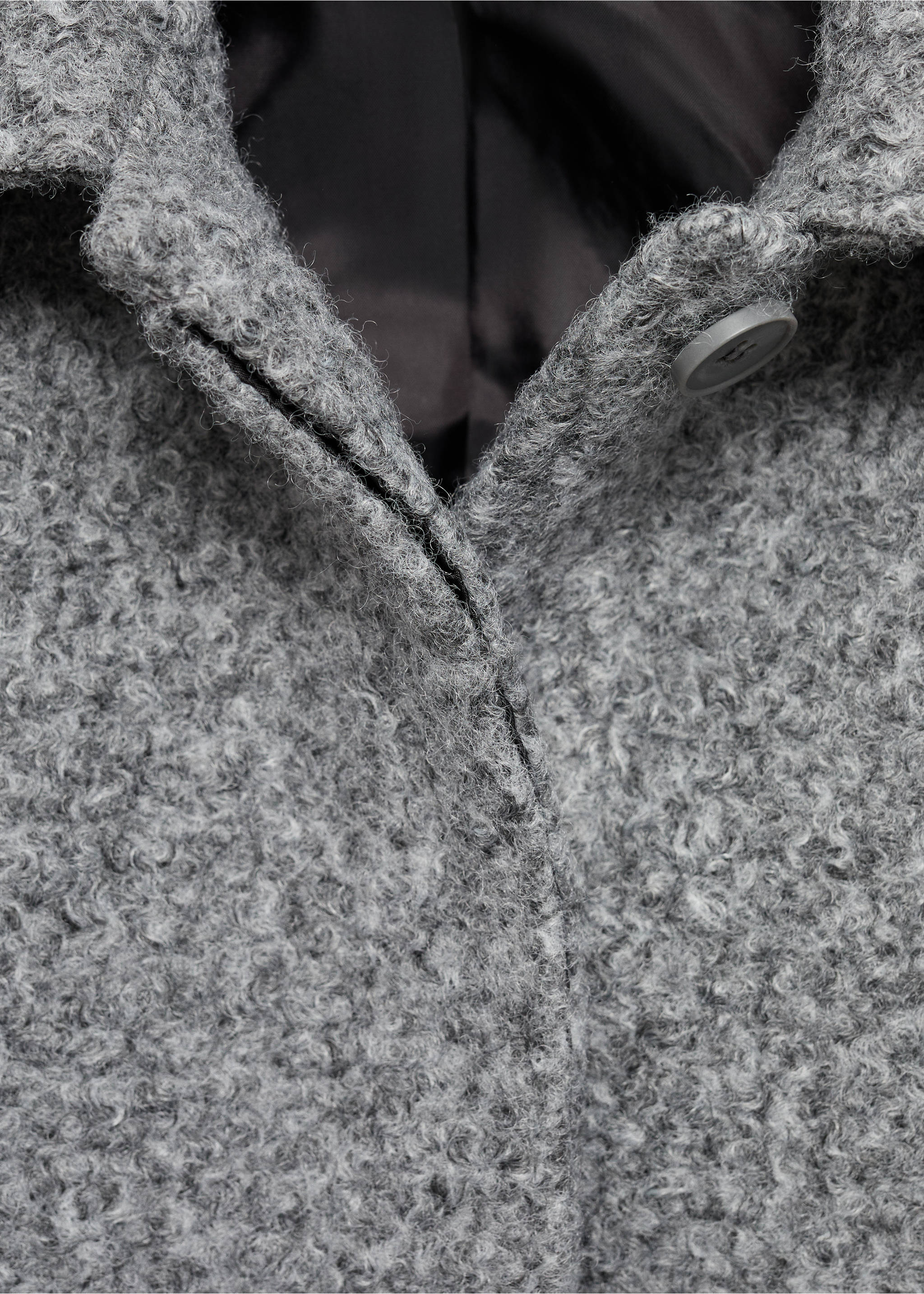 Cloth jacket with lapel pockets - Details of the article 8, Grey. Ref: 17085783-00.