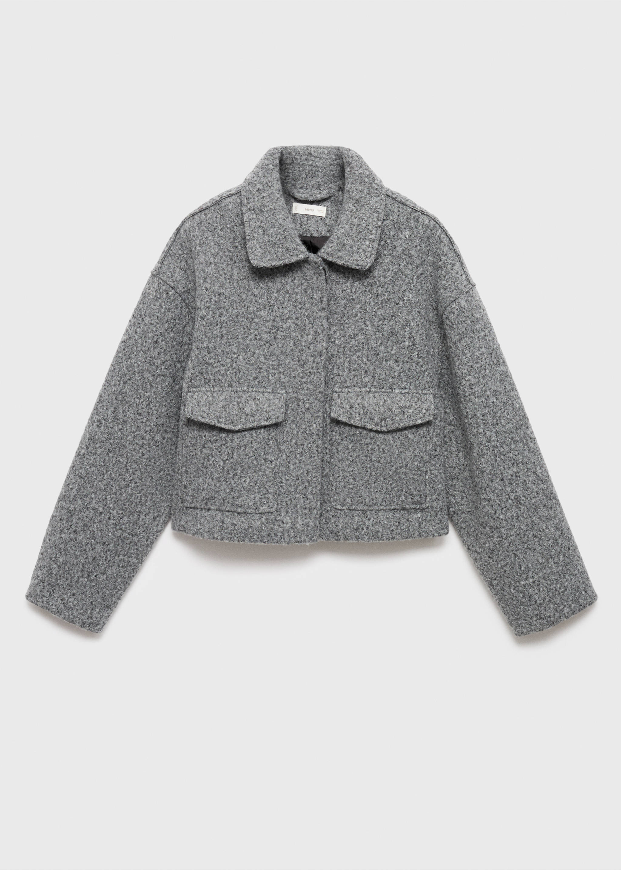 Cloth jacket with lapel pockets - Article without model, Grey. Ref: 17085783-00.