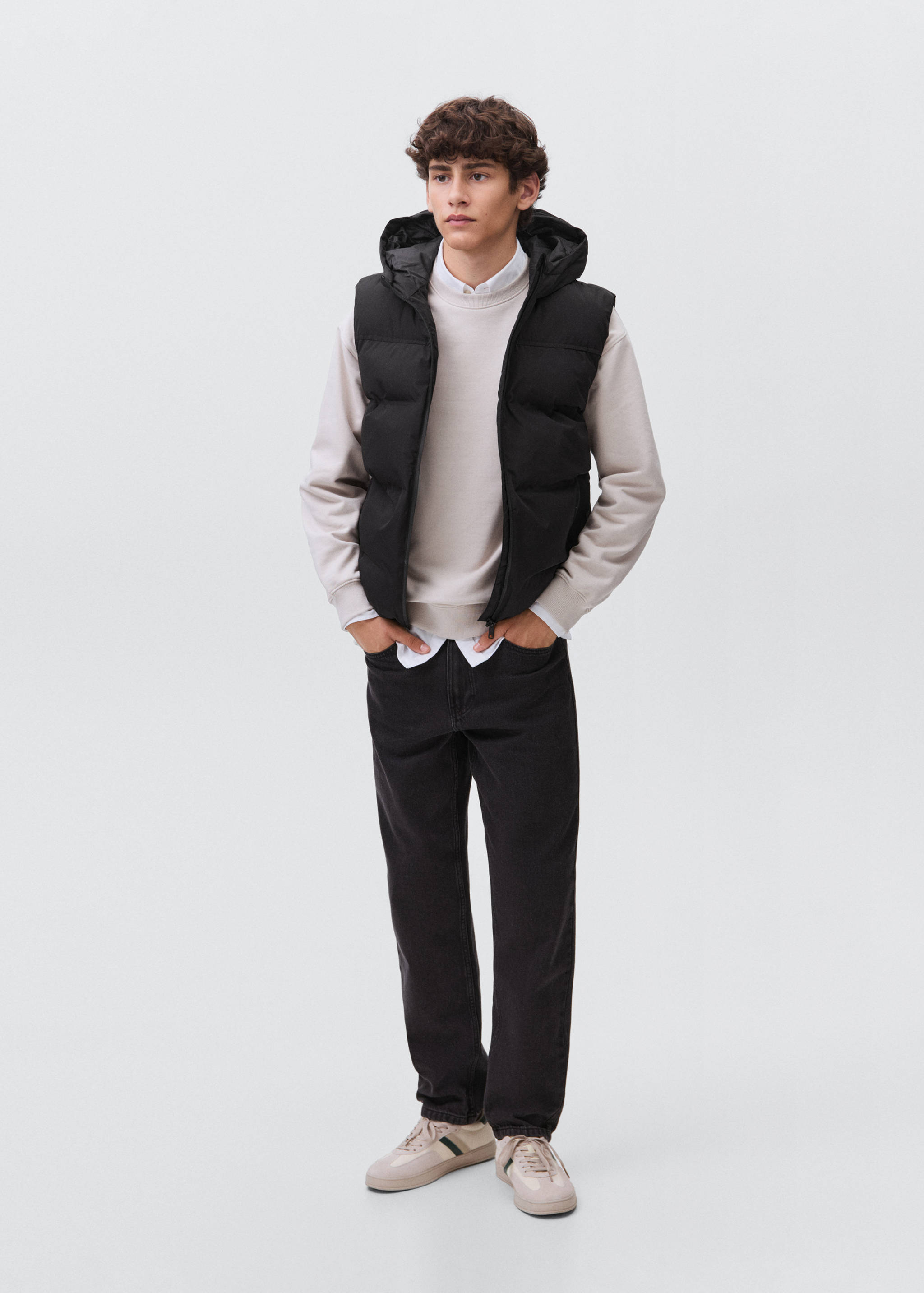 Quilted gilet with hood - General plane