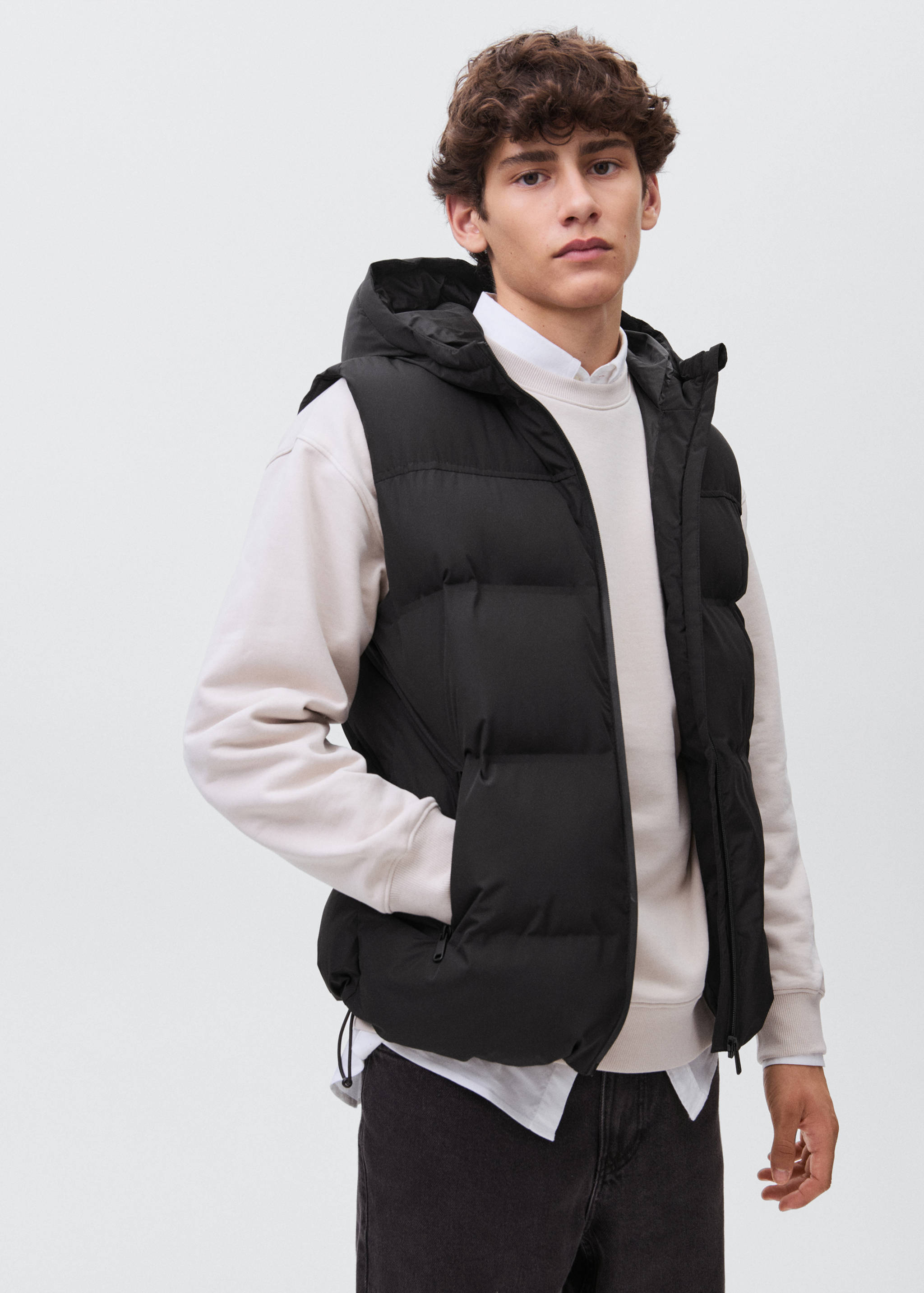 Quilted gilet with hood - Medium plane