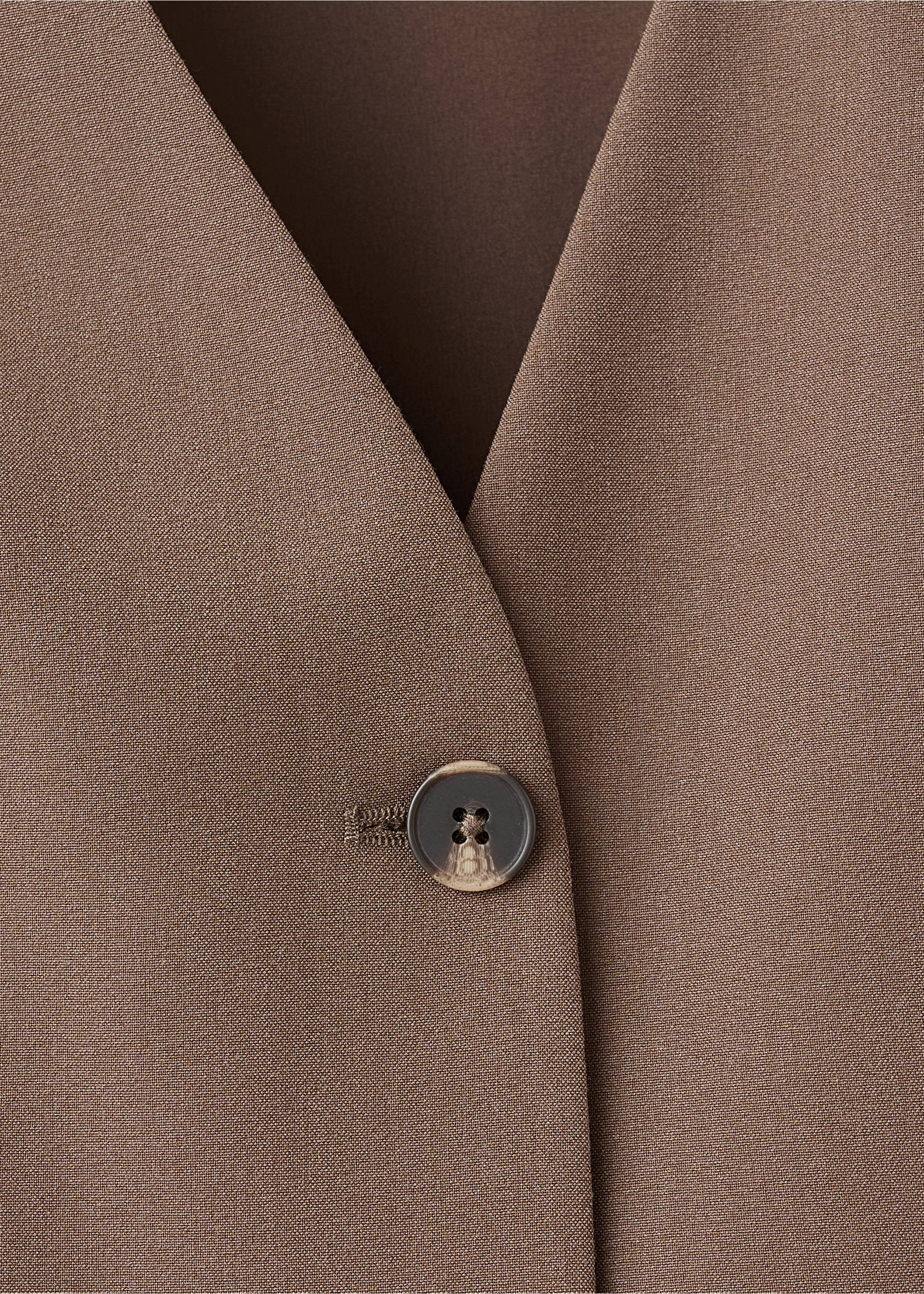 Long suit-style jumpsuit - Details of the article 8, Brown. Ref: 17085788-00.