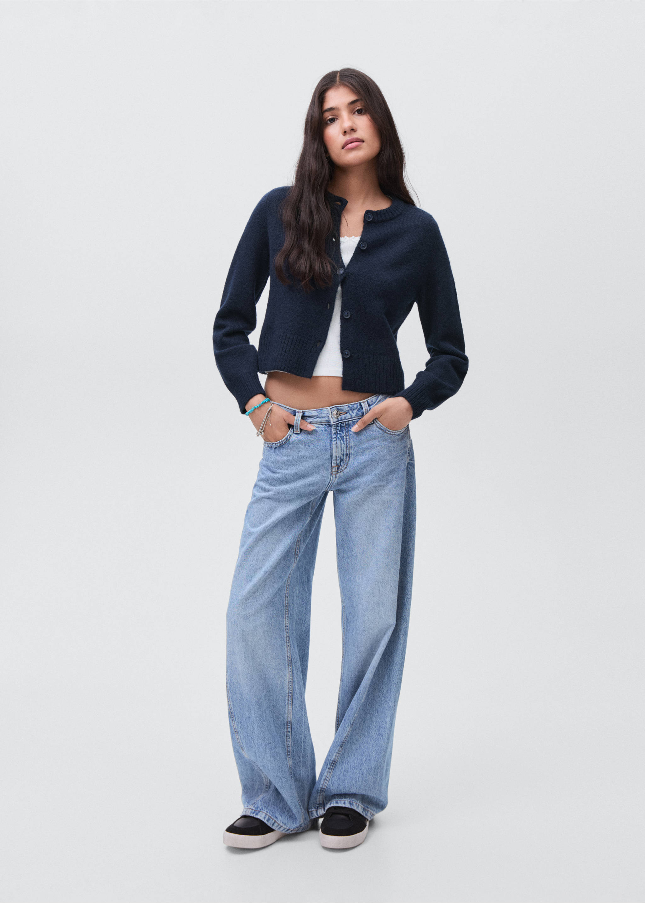 Knitted button cardigan - General plane, Navy. Ref: 17085789-00.