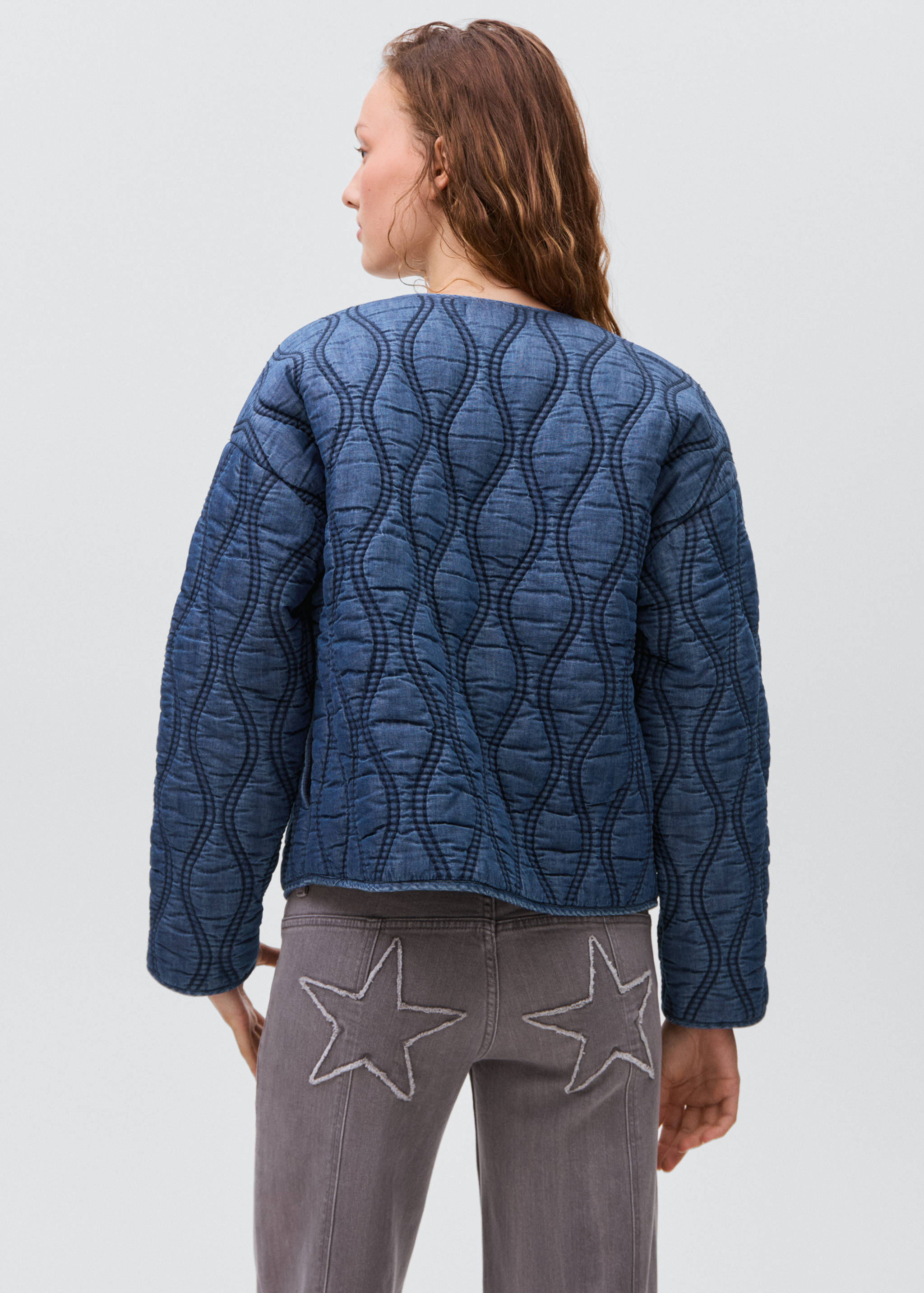 Quilted denim jacket - Reverse of the article