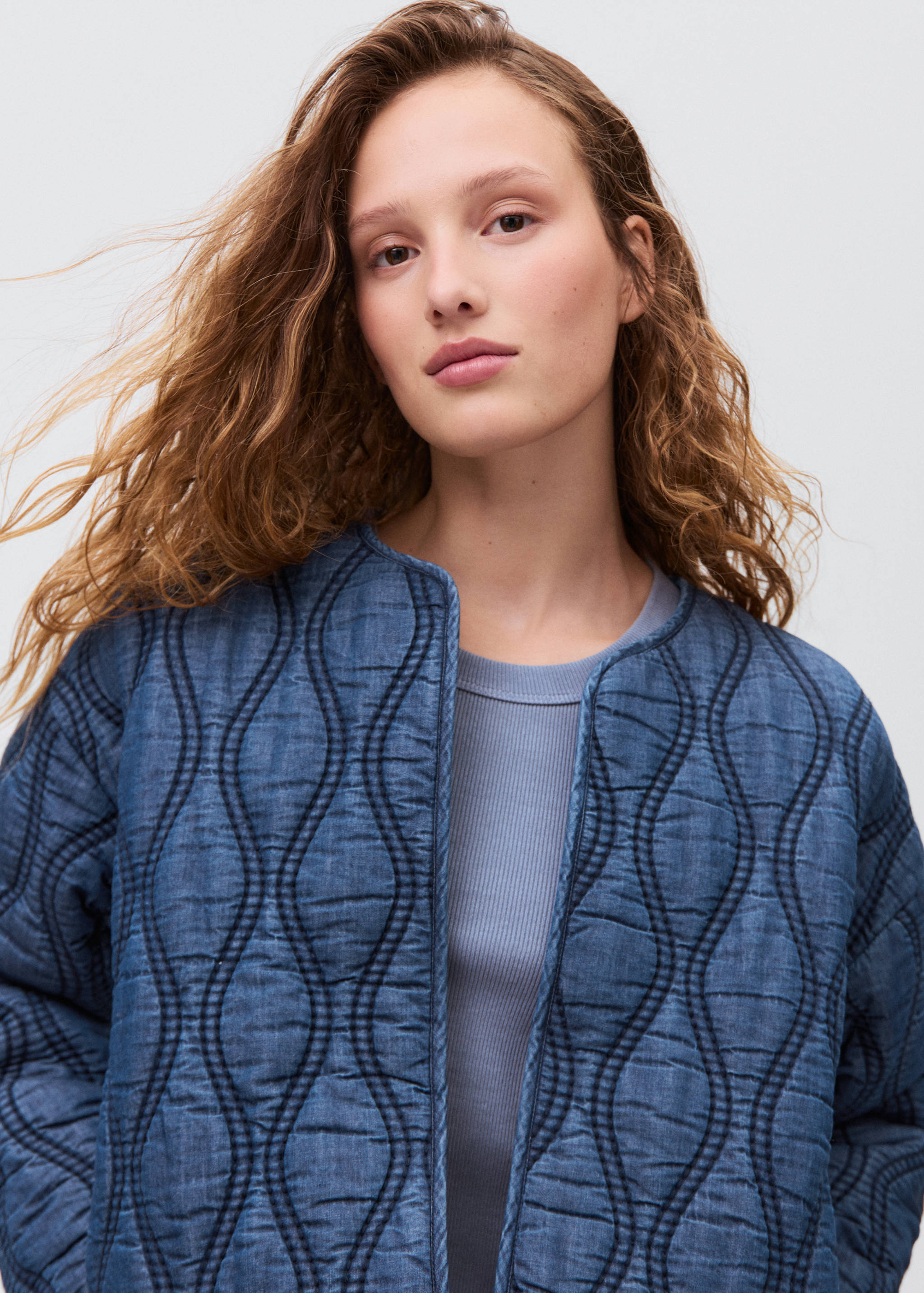 Quilted denim jacket - Details of the article 1
