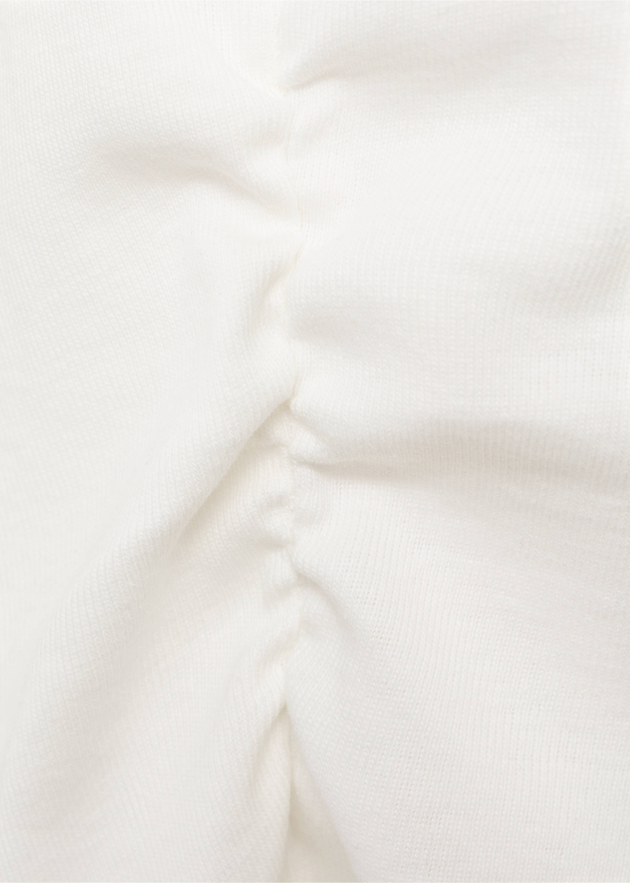 Gathered cotton t-shirt - Details of the article 0, Off White. Ref: 17085791-00.