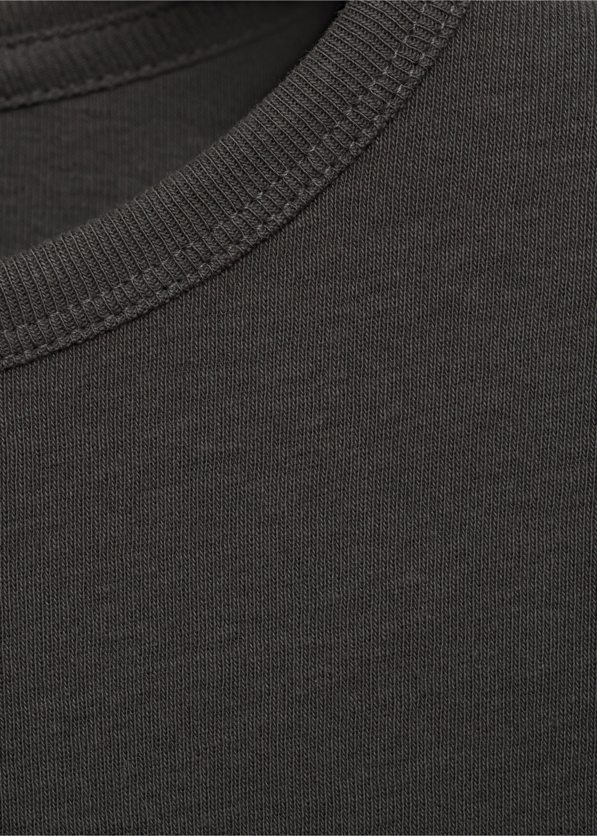 Gathered cotton t-shirt - Details of the article 0, Charcoal. Ref: 17085791-00.