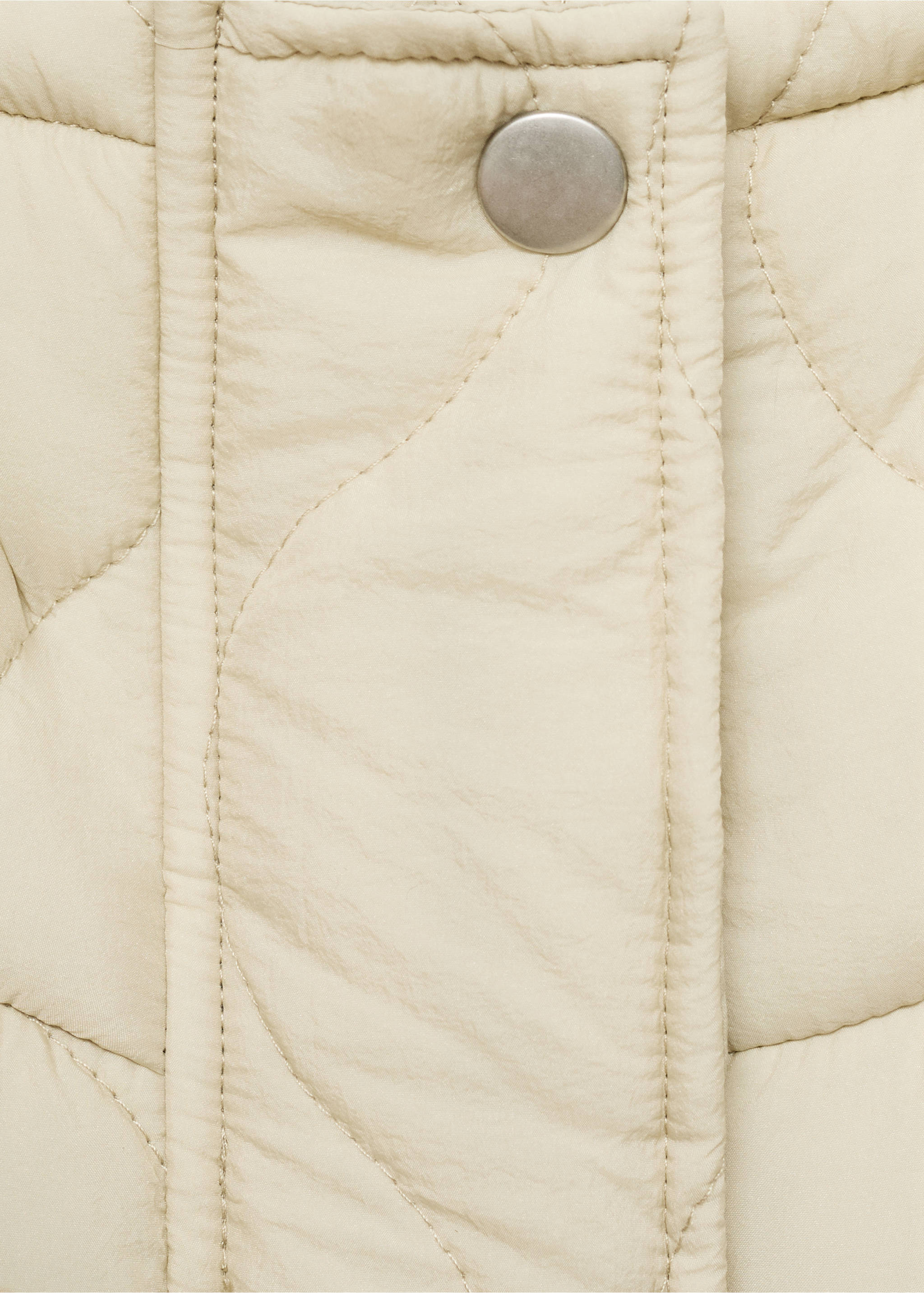 Oversized quilted anorak - Details of the article 8, Ivory White. Ref: 17085794-00.