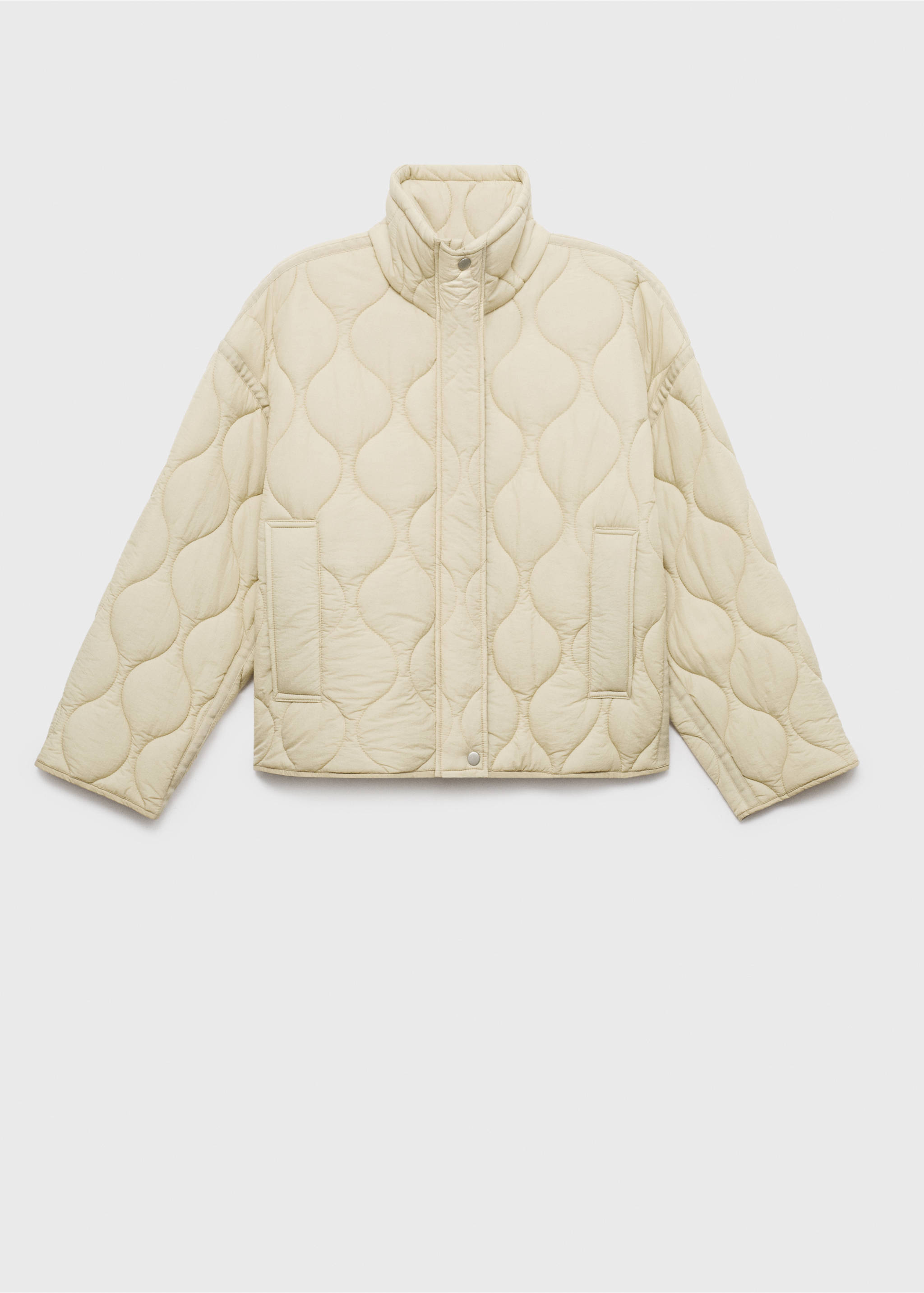 Oversized quilted anorak - Article without model, Ivory White. Ref: 17085794-00.