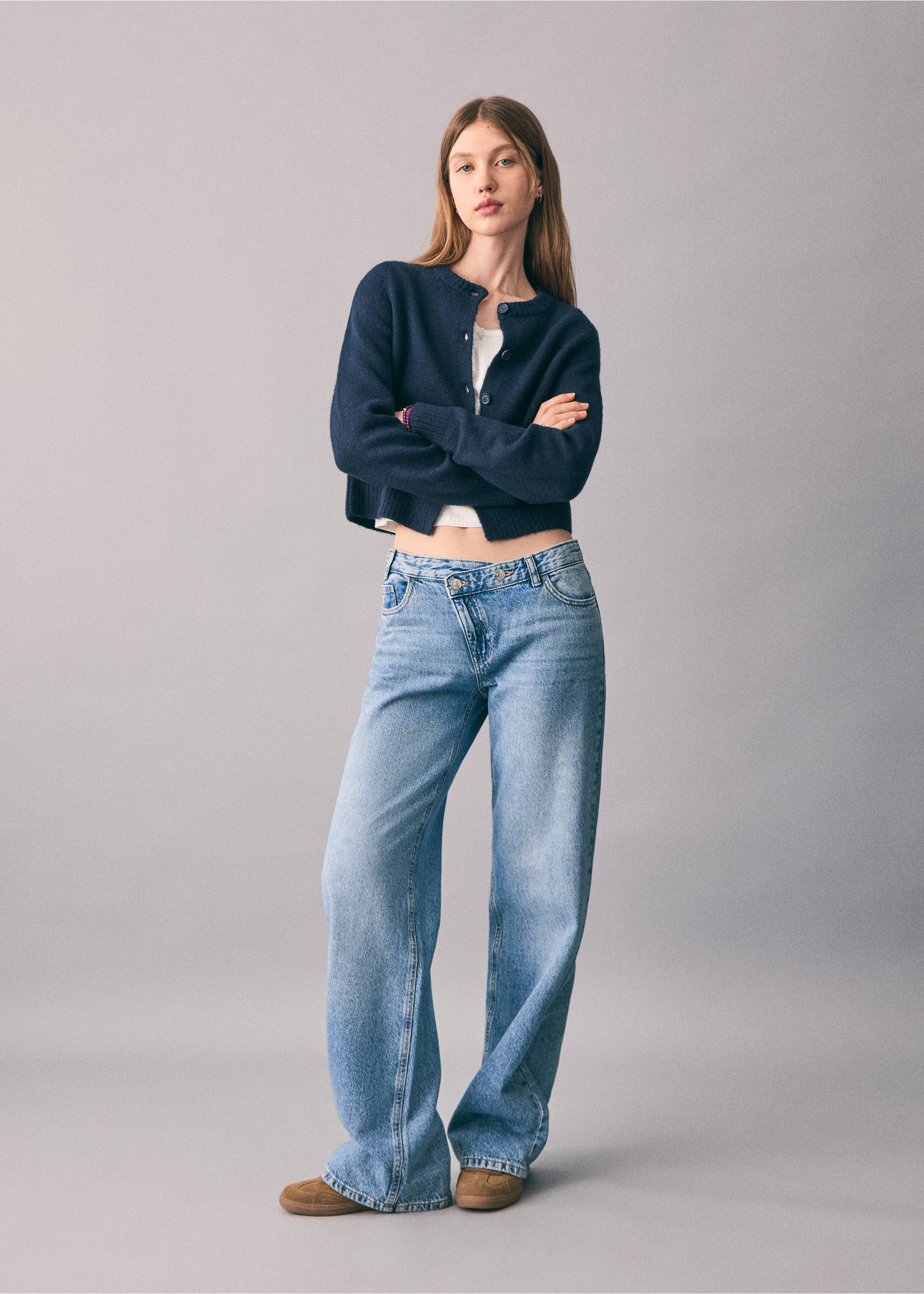 Cross-waist jeans - General plane, Light Blue. Ref: 17085795-00.