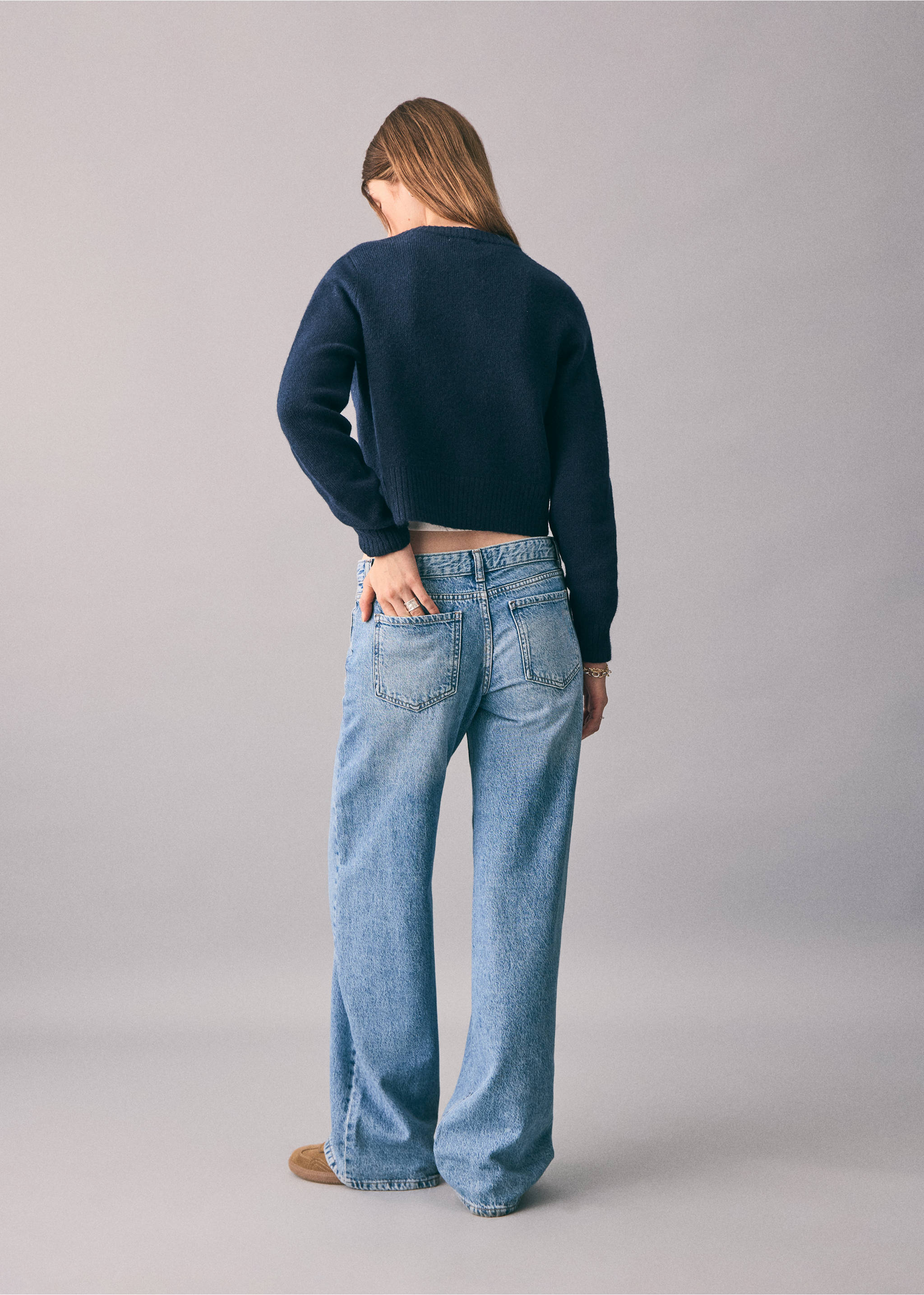 Cross-waist jeans - Reverse of the article, Light Blue. Ref: 17085795-00.