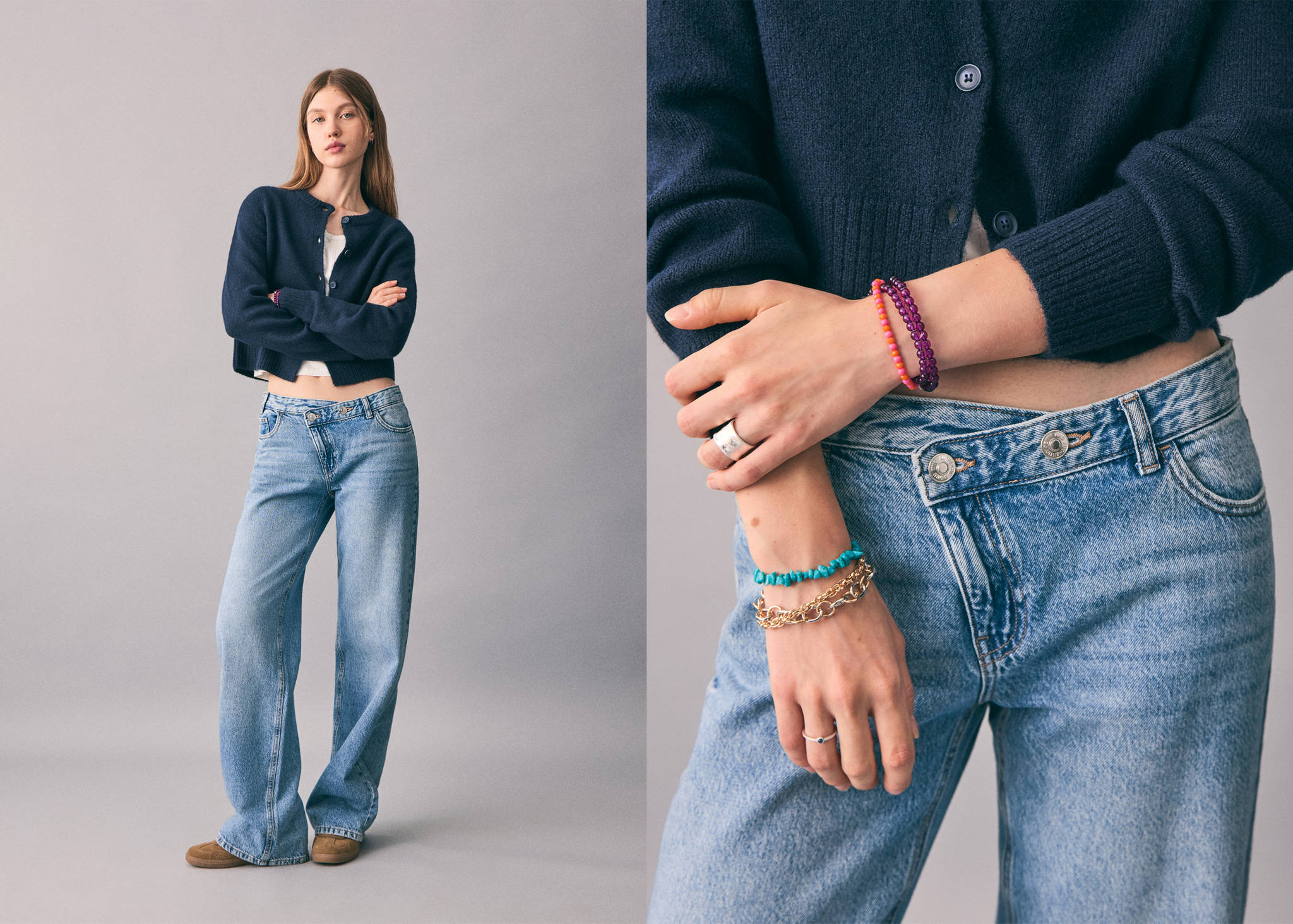Jeans med omlottmidja - Panoramabild