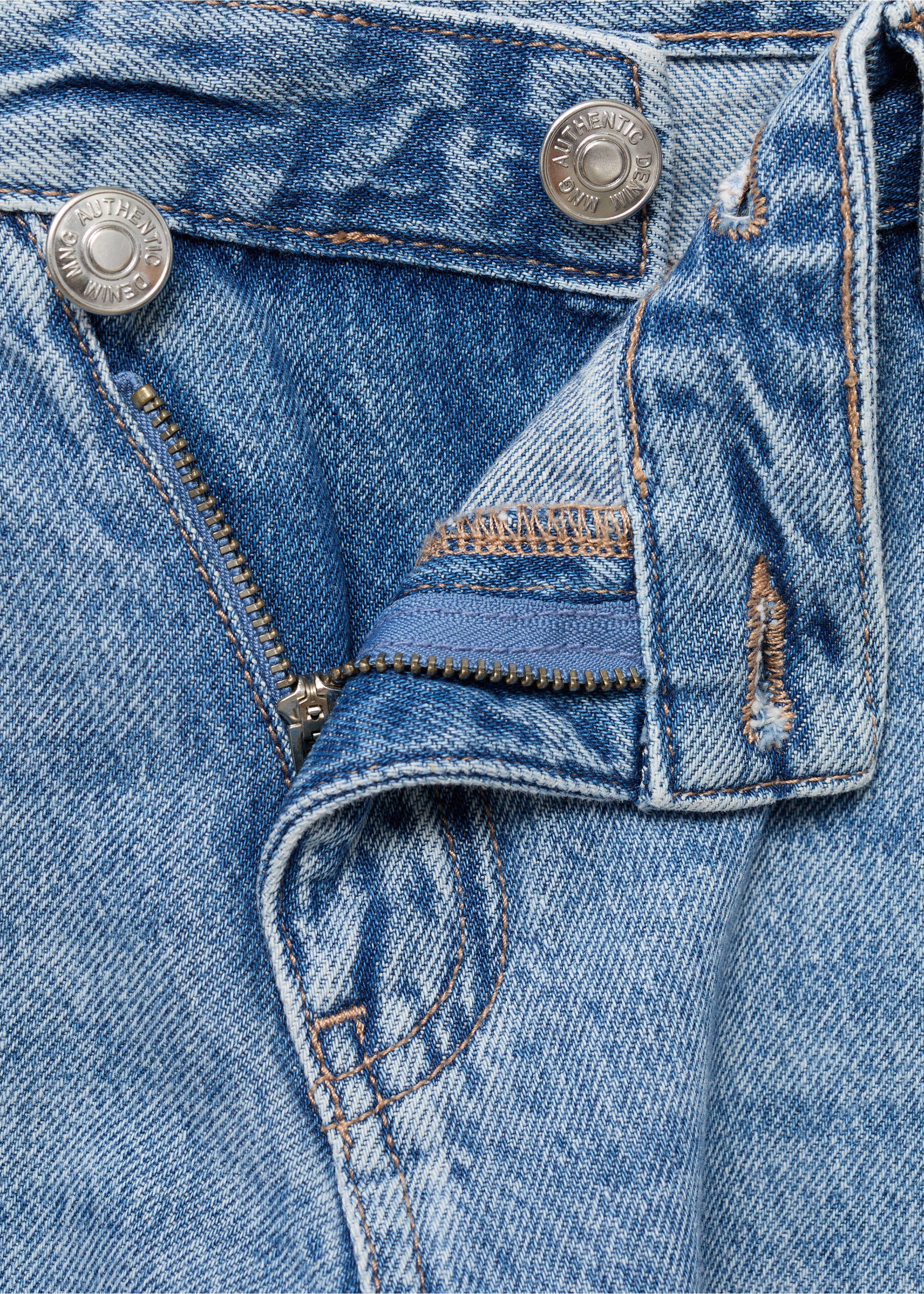 Cross-waist jeans - Details of the article 8, Light Blue. Ref: 17085795-00.