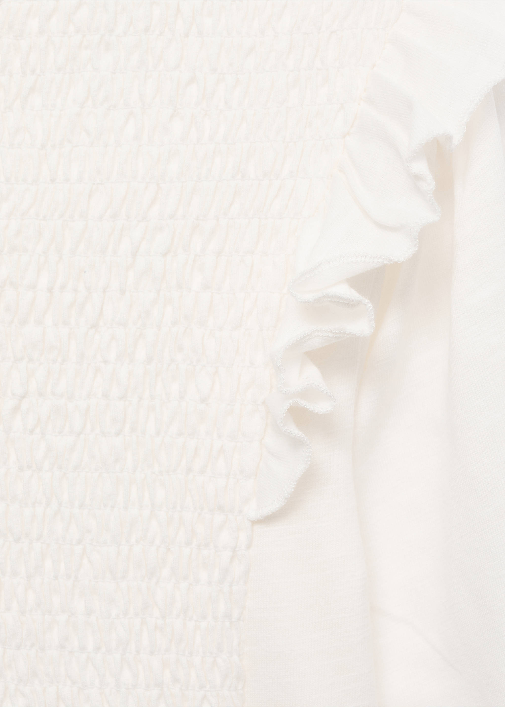 Ruffles ruched T-shirt - Details of the article 8, Off White. Ref: 17085796-00.