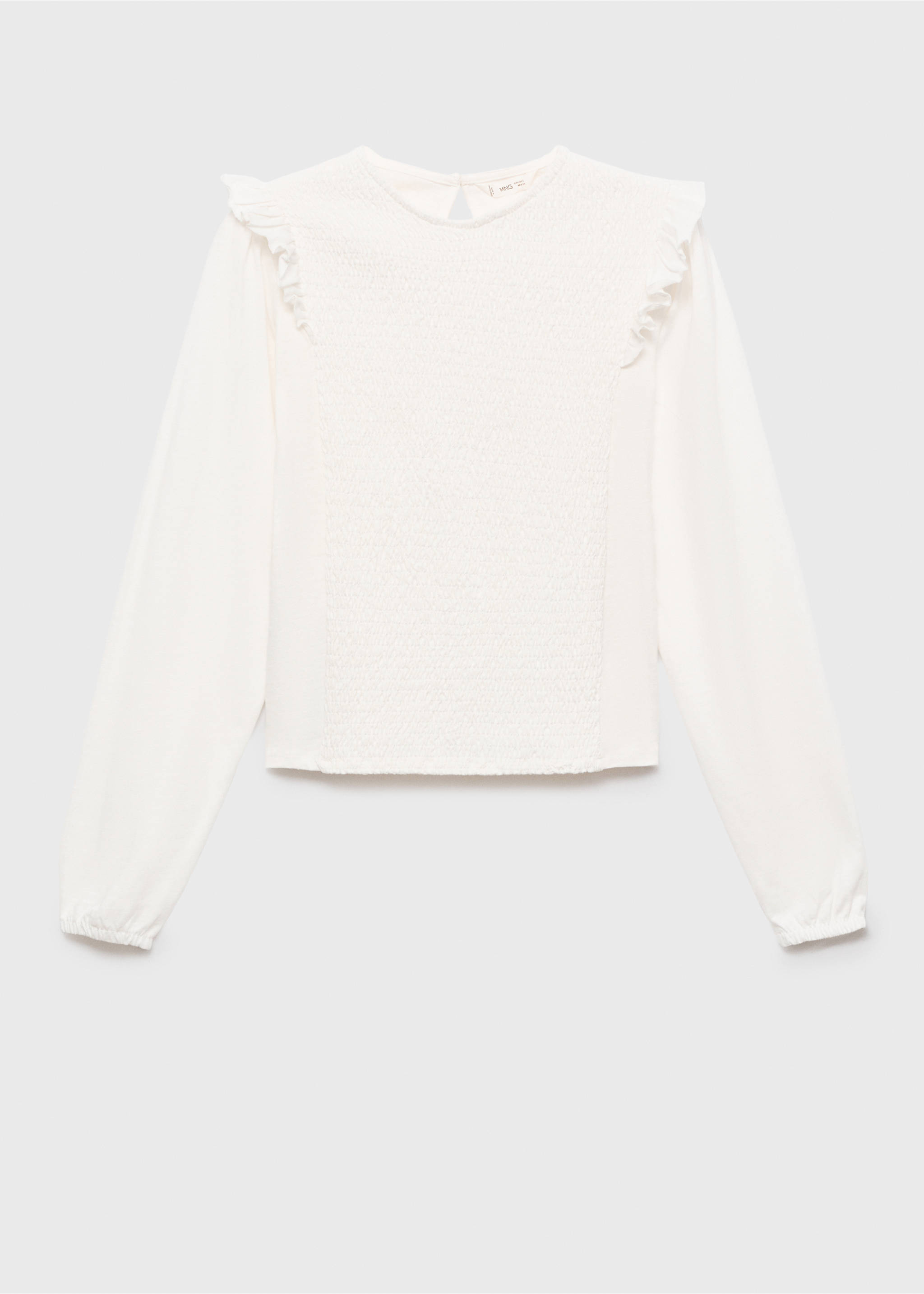 Ruffles ruched T-shirt - Article without model, Off White. Ref: 17085796-00.