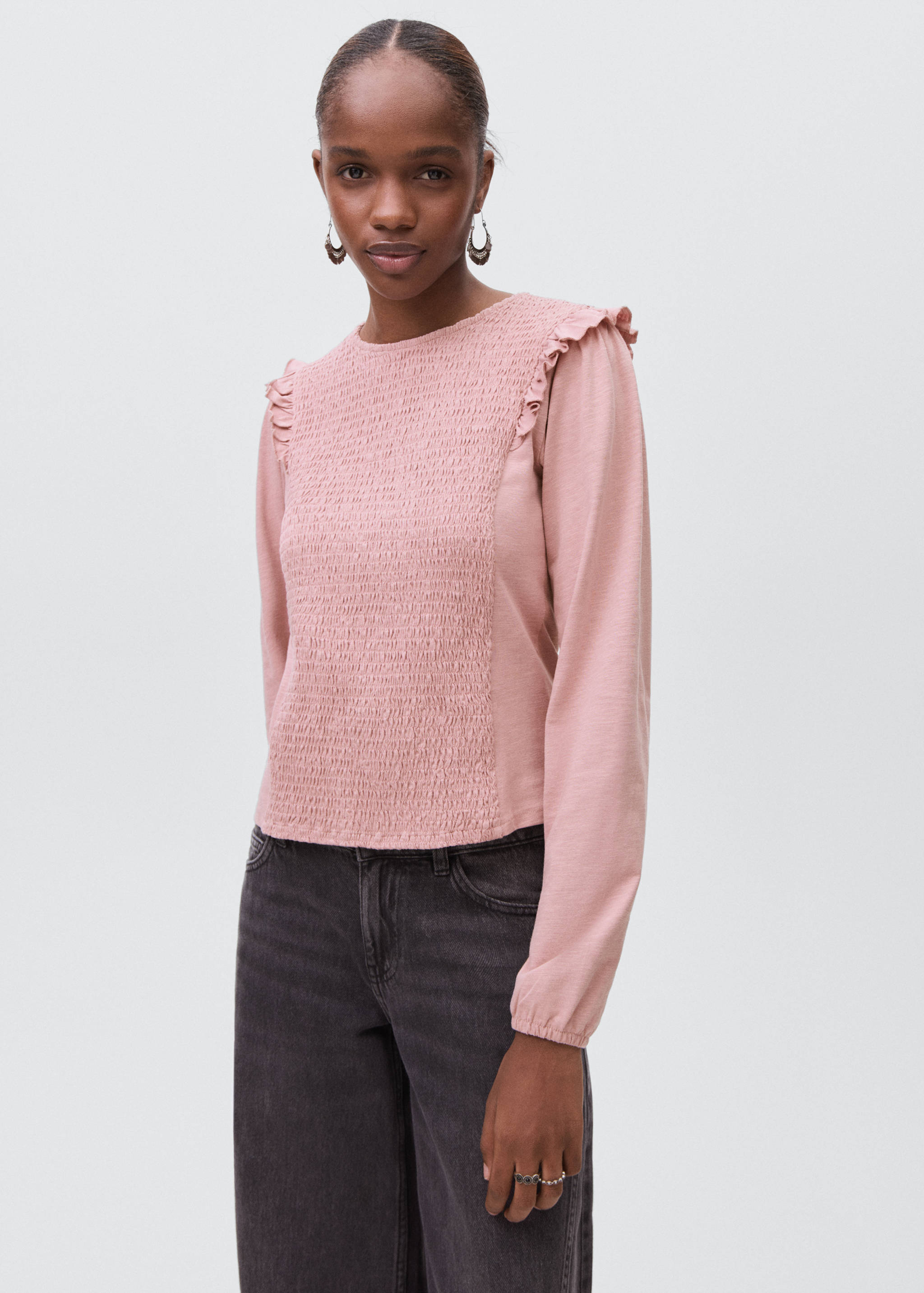Ruffles ruched T-shirt - Medium plane