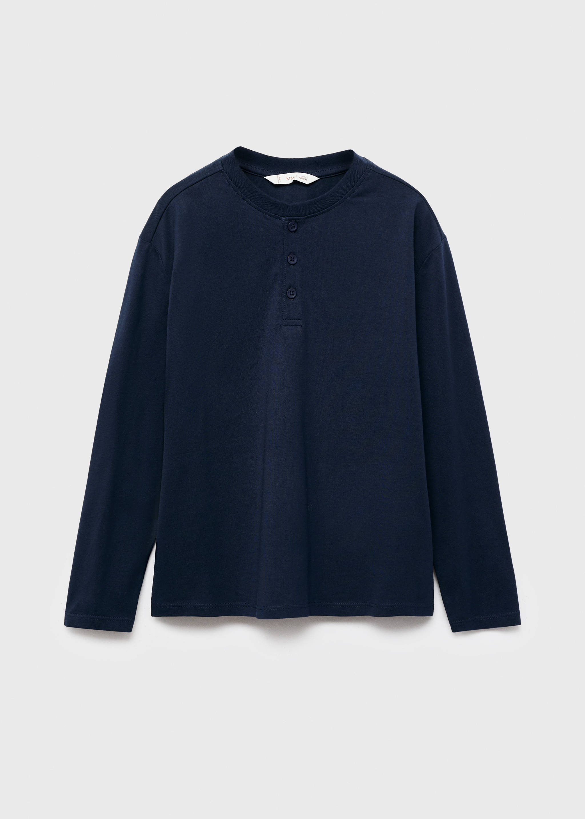 Buttoned cotton T-shirt - Boys | MANGO OUTLET USA
