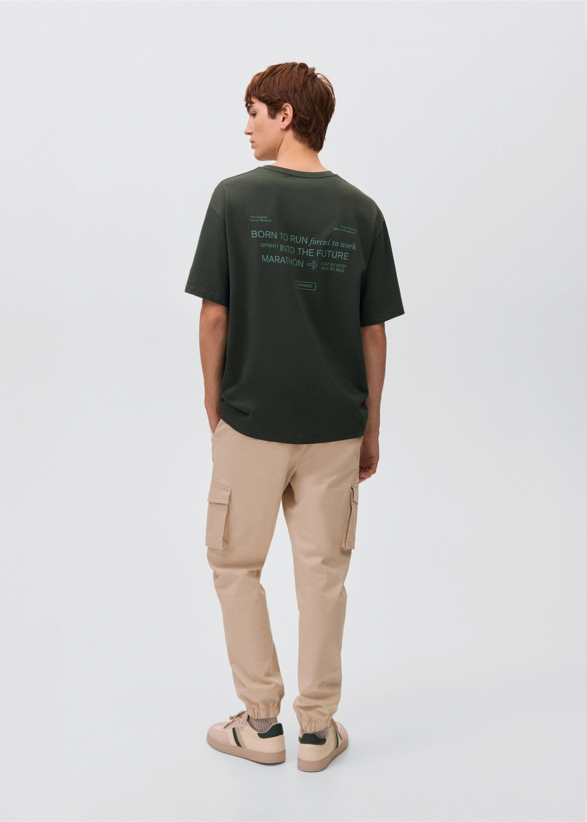 Printed cotton-blend T-shirt - Reverse of the article, Green. Ref: 17085799-00.