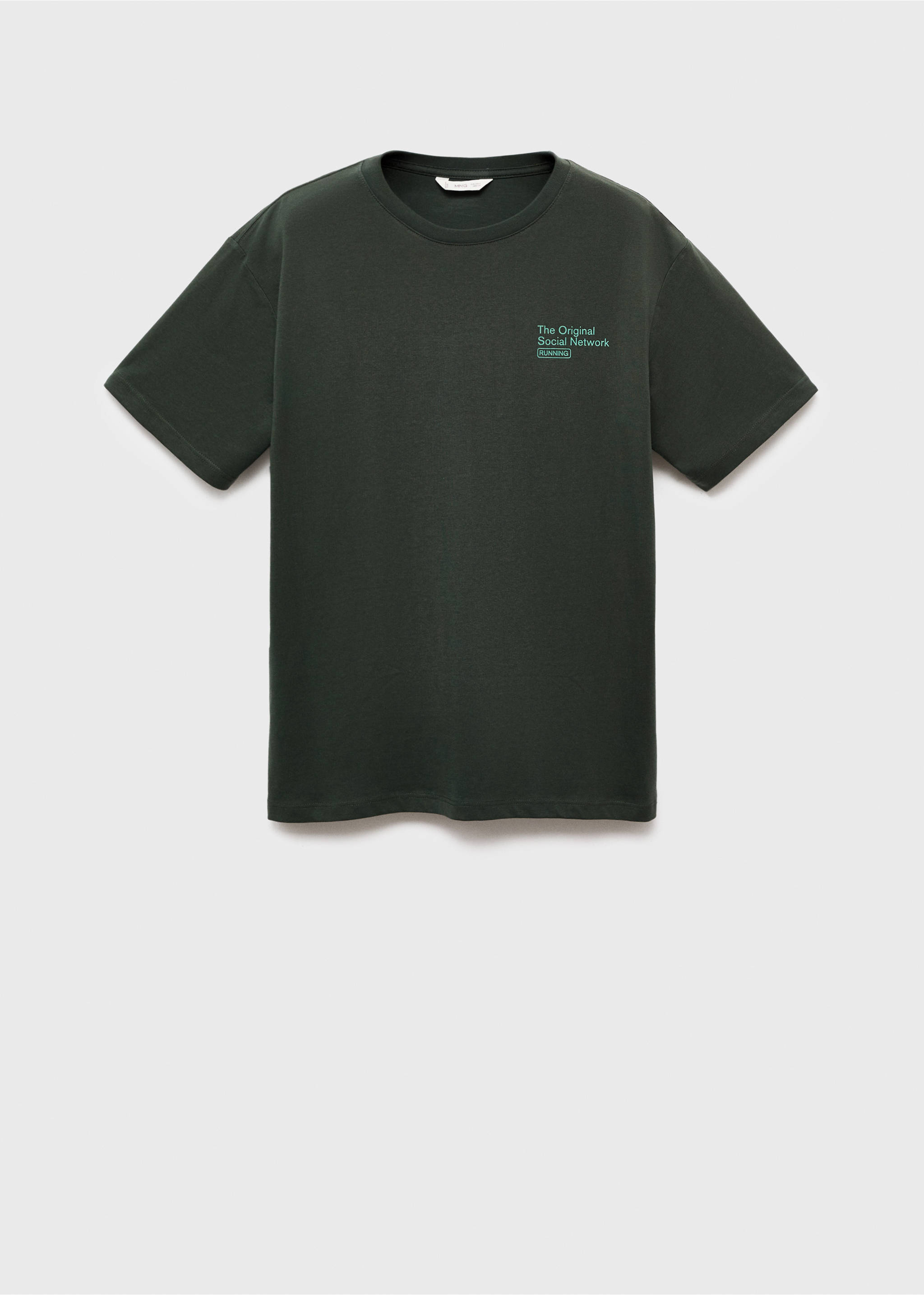 Printed cotton-blend T-shirt - Article without model, Green. Ref: 17085799-00.