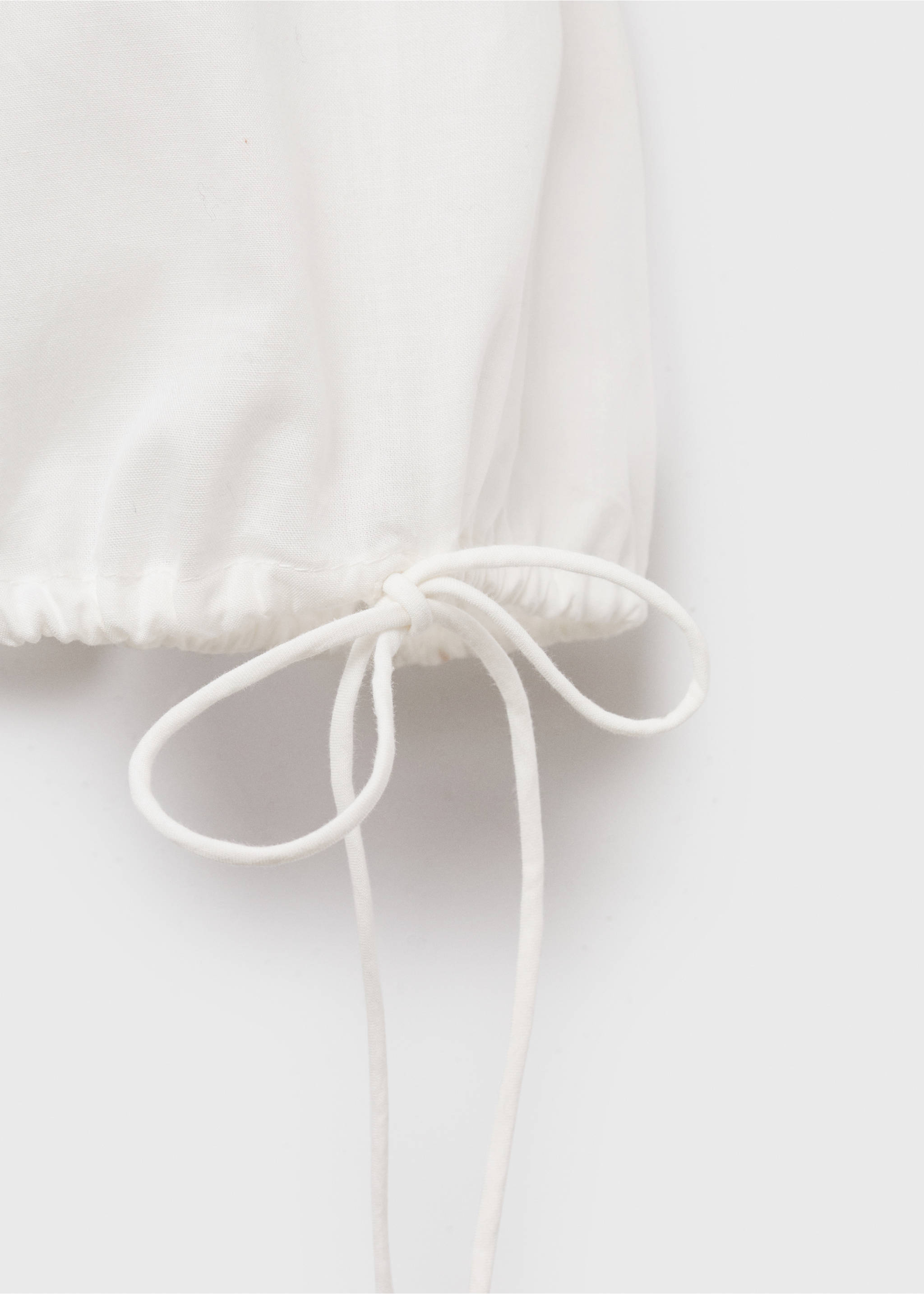 Embroidered blouse with bows - Details of the article 0, Ecru. Ref: 17085820-00.