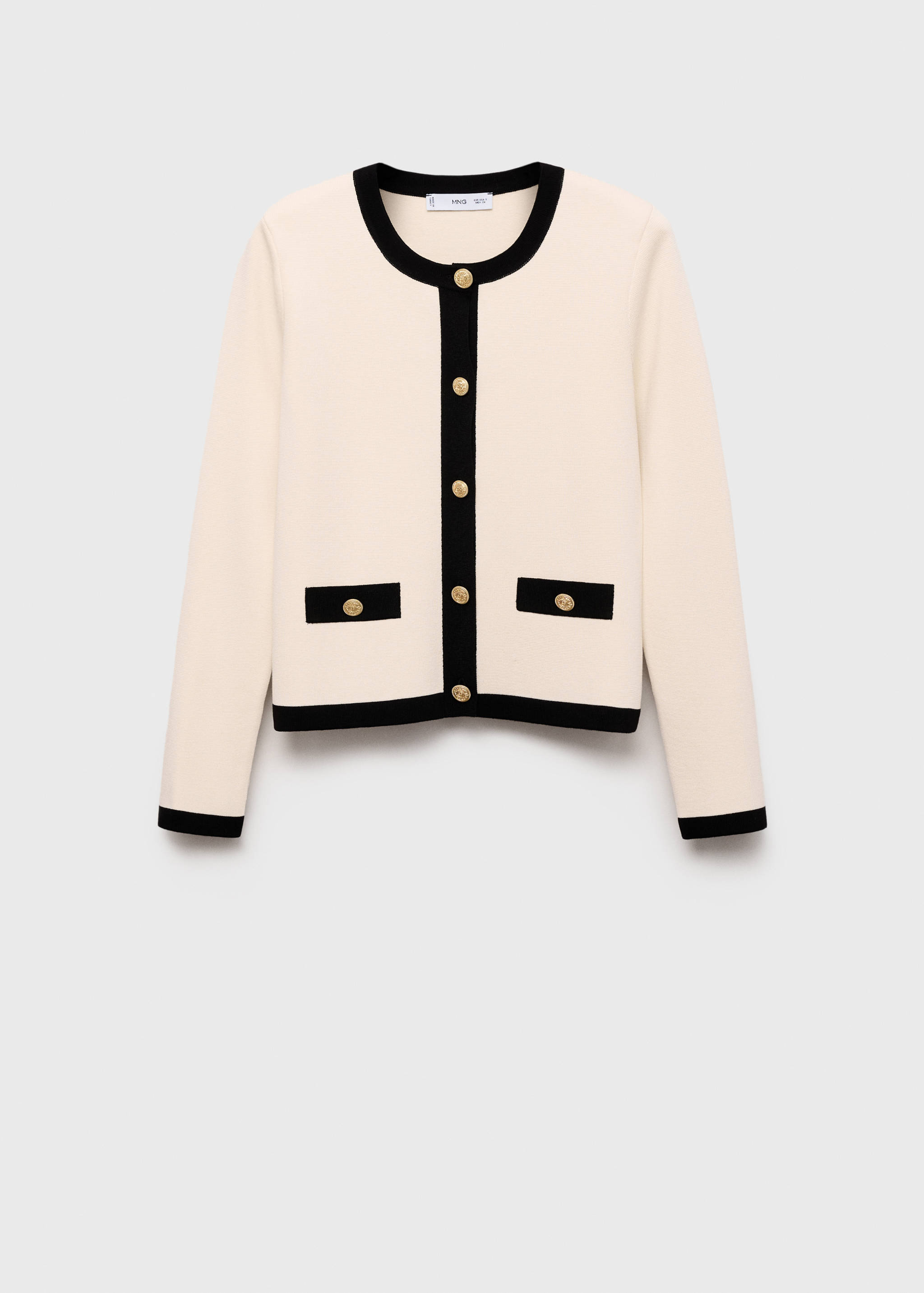 Contrasting ribbed cardigan - Article without model