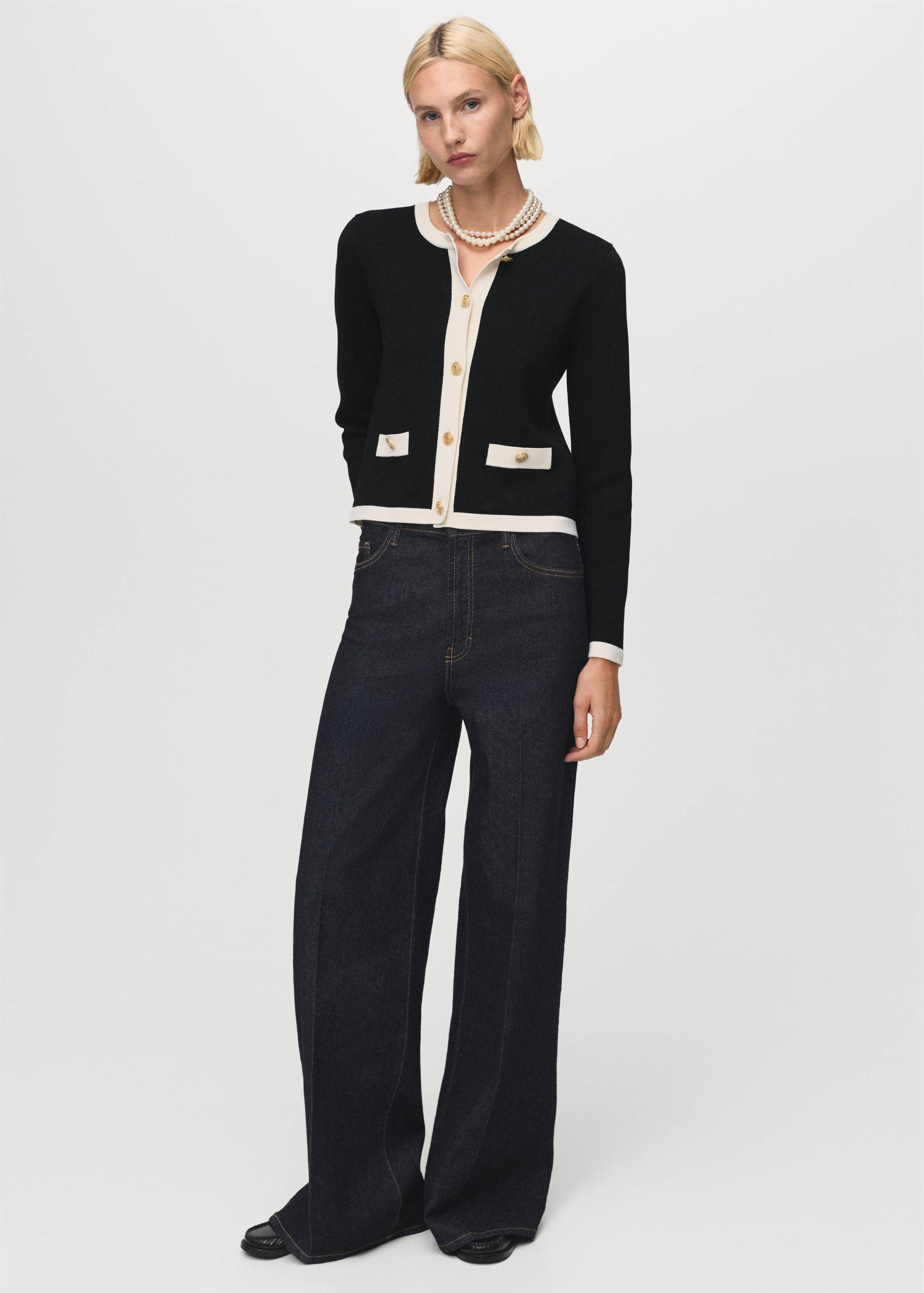 Kötött zakó kontrasztos szegéllyel - Általános sík