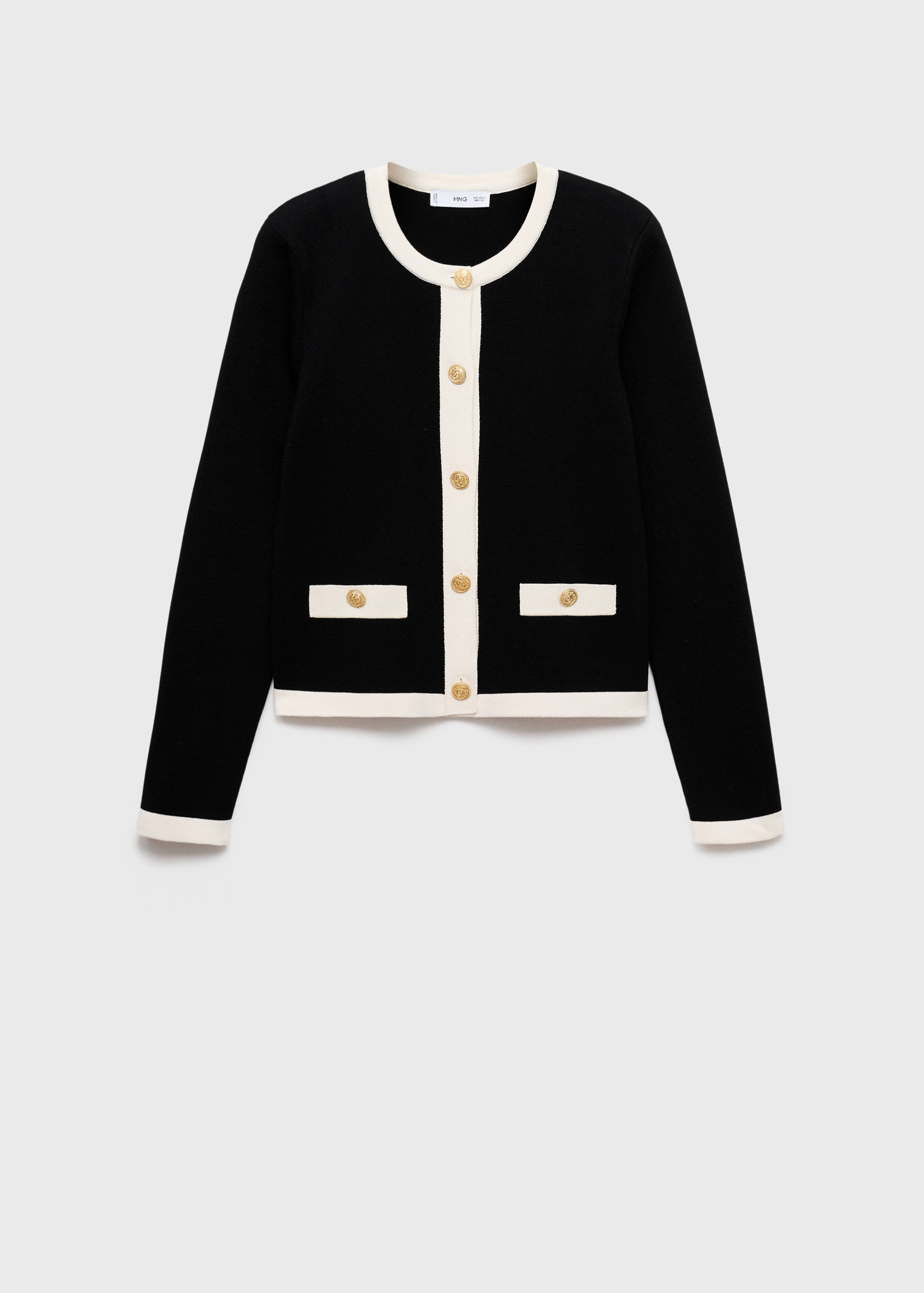 Kötött zakó kontrasztos szegéllyel - Termék modell nélkül