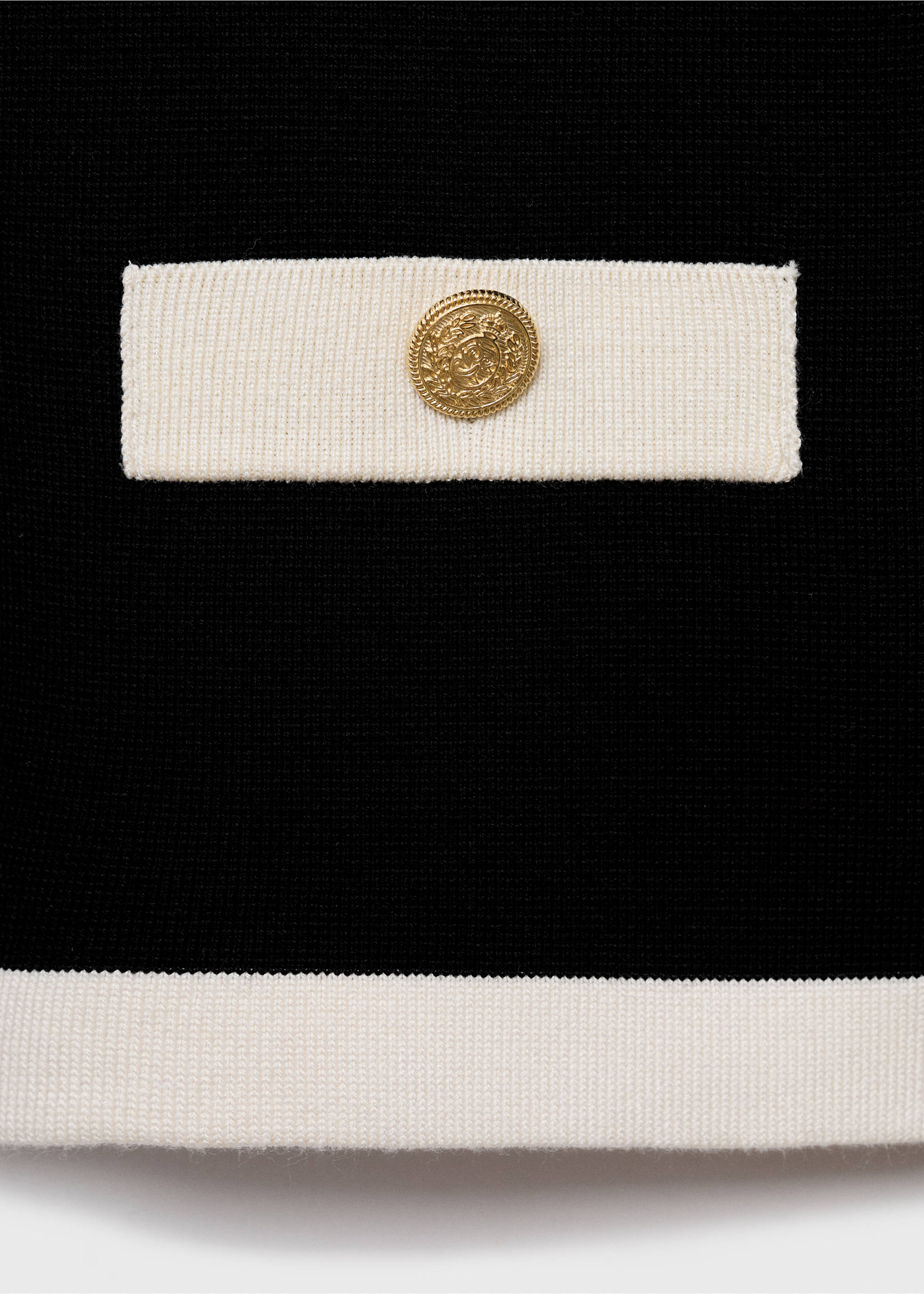 Contrasting ribbed cardigan - Details of the article 0, Black. Ref: 17085821-00.
