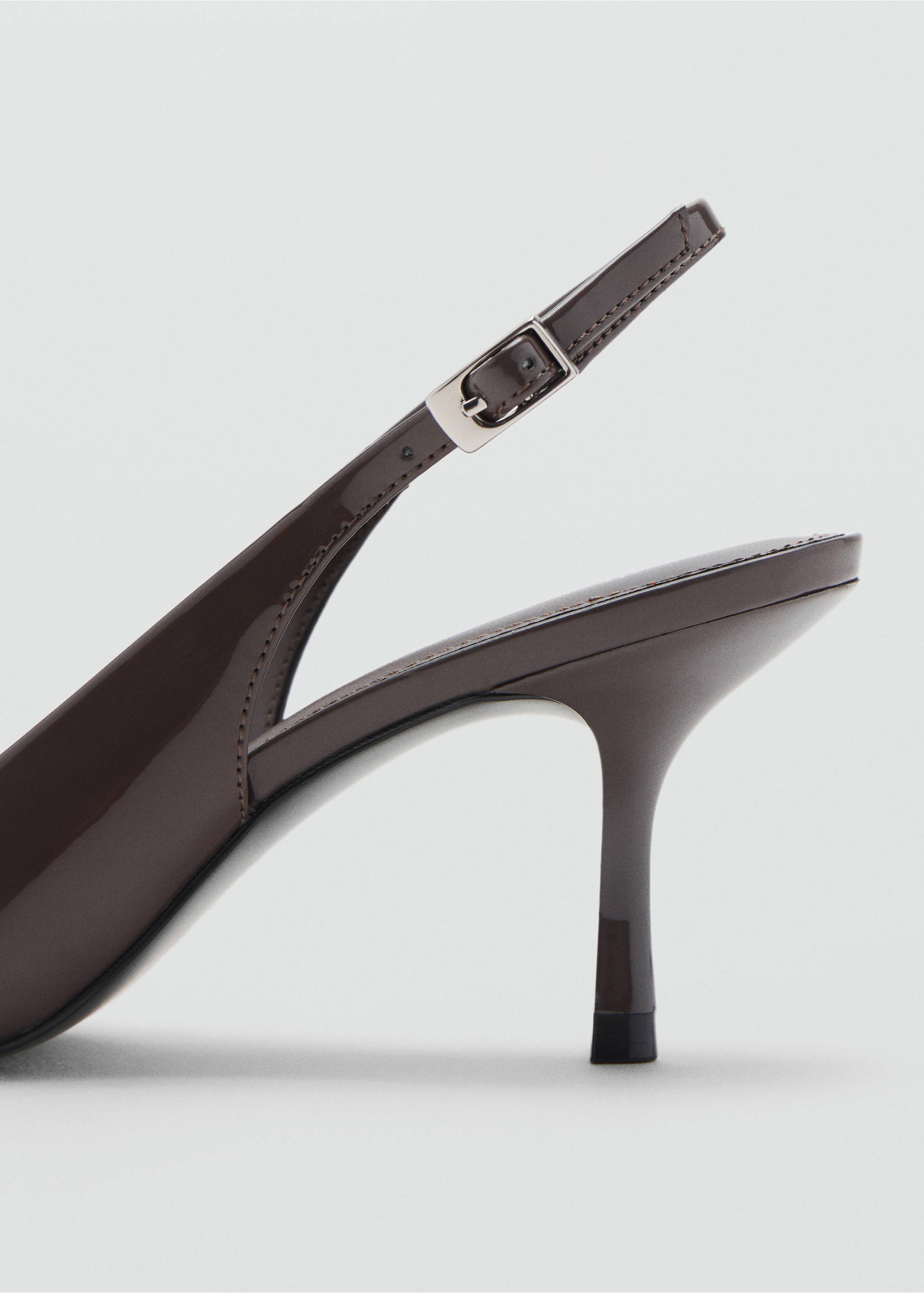 Patent heeled shoes - Details of the article 1, Light Heather Grey. Ref: 17085822-00.