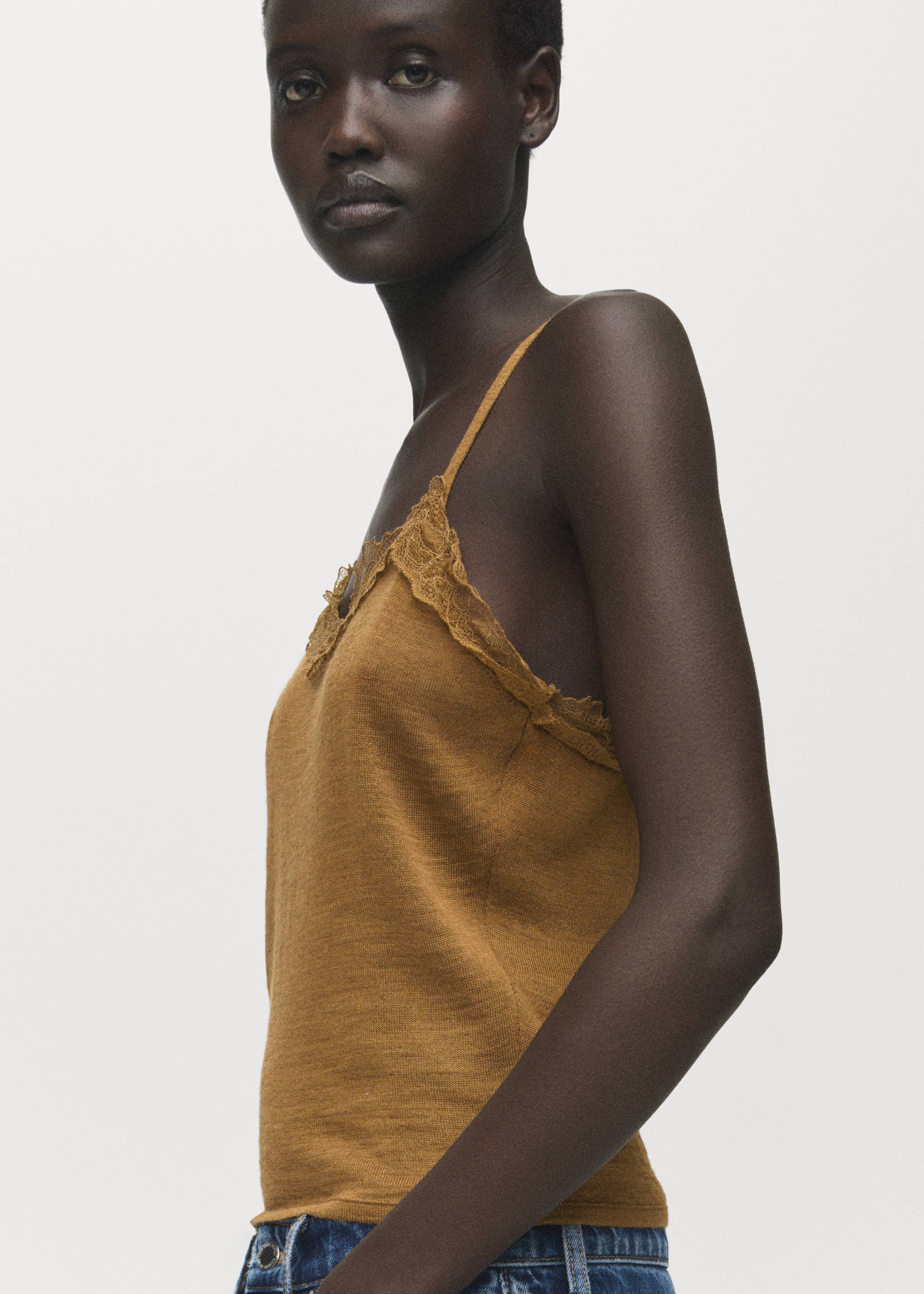Wool-blend lace top - Details of the article 1