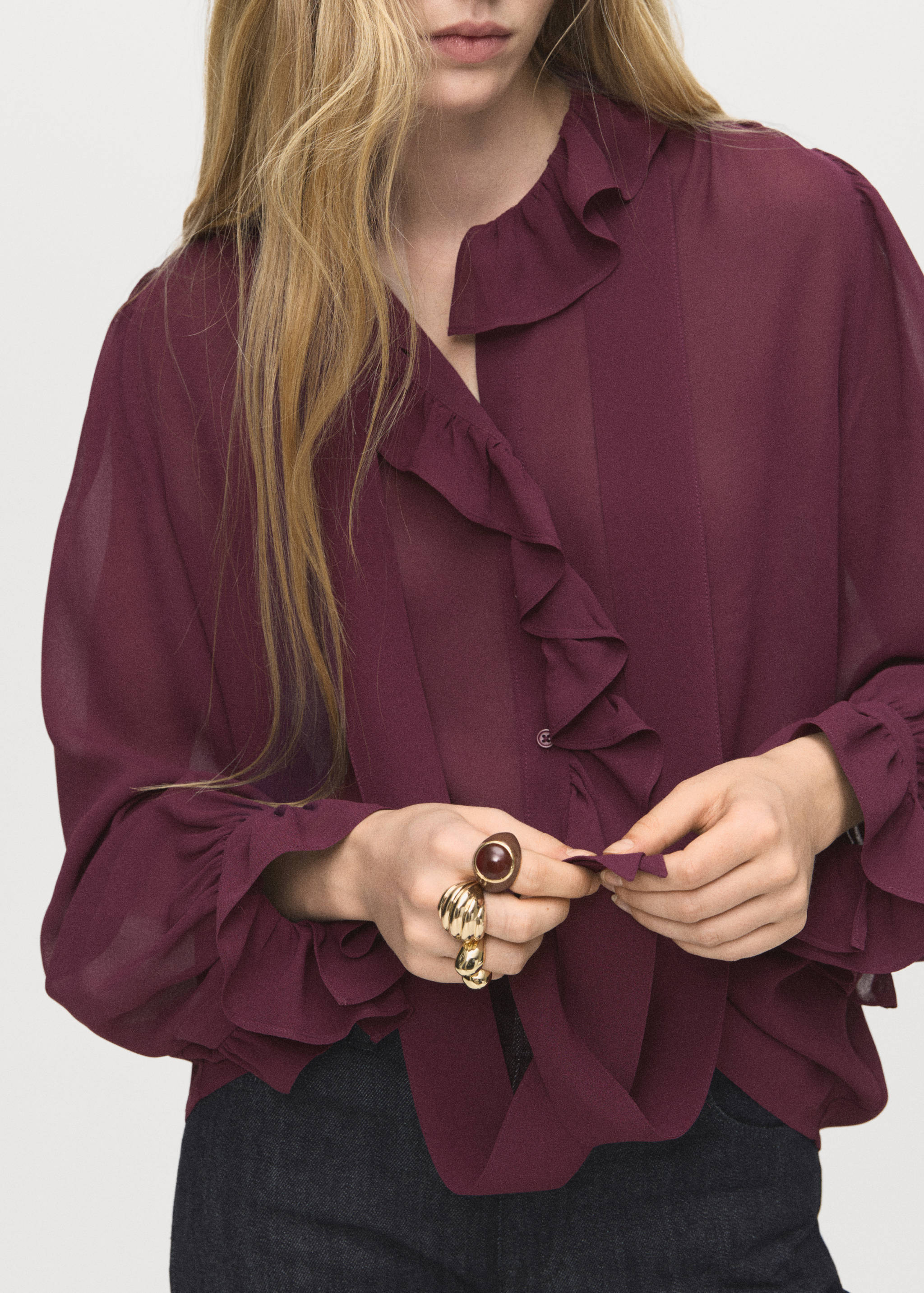 Blus med volanger i foulard-material - Detaljer om artikeln 3