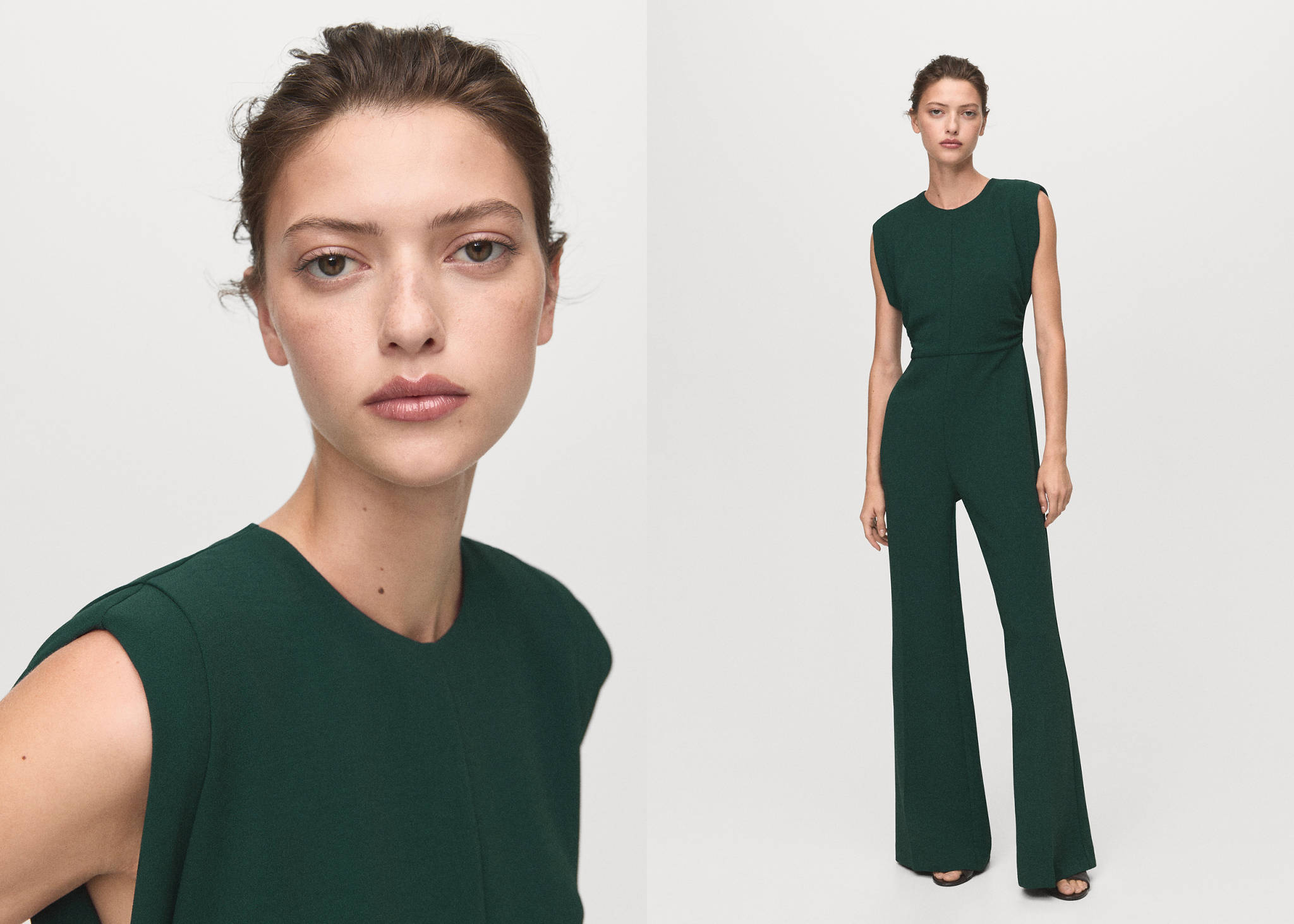 Ruched long jumpsuit - Panoramic plane