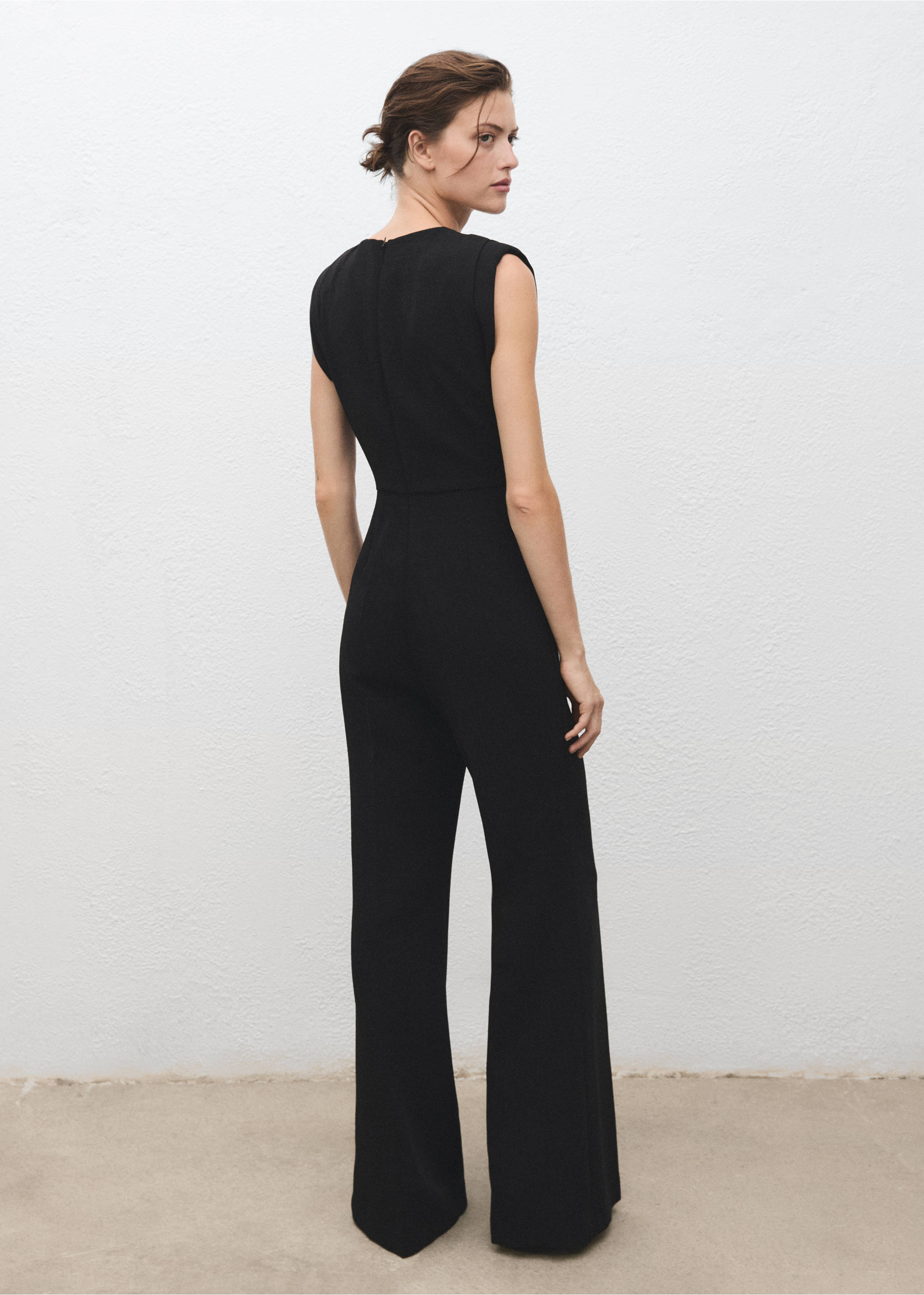Ruched long jumpsuit - Reverse of the article, Black. Ref: 17085829-00.