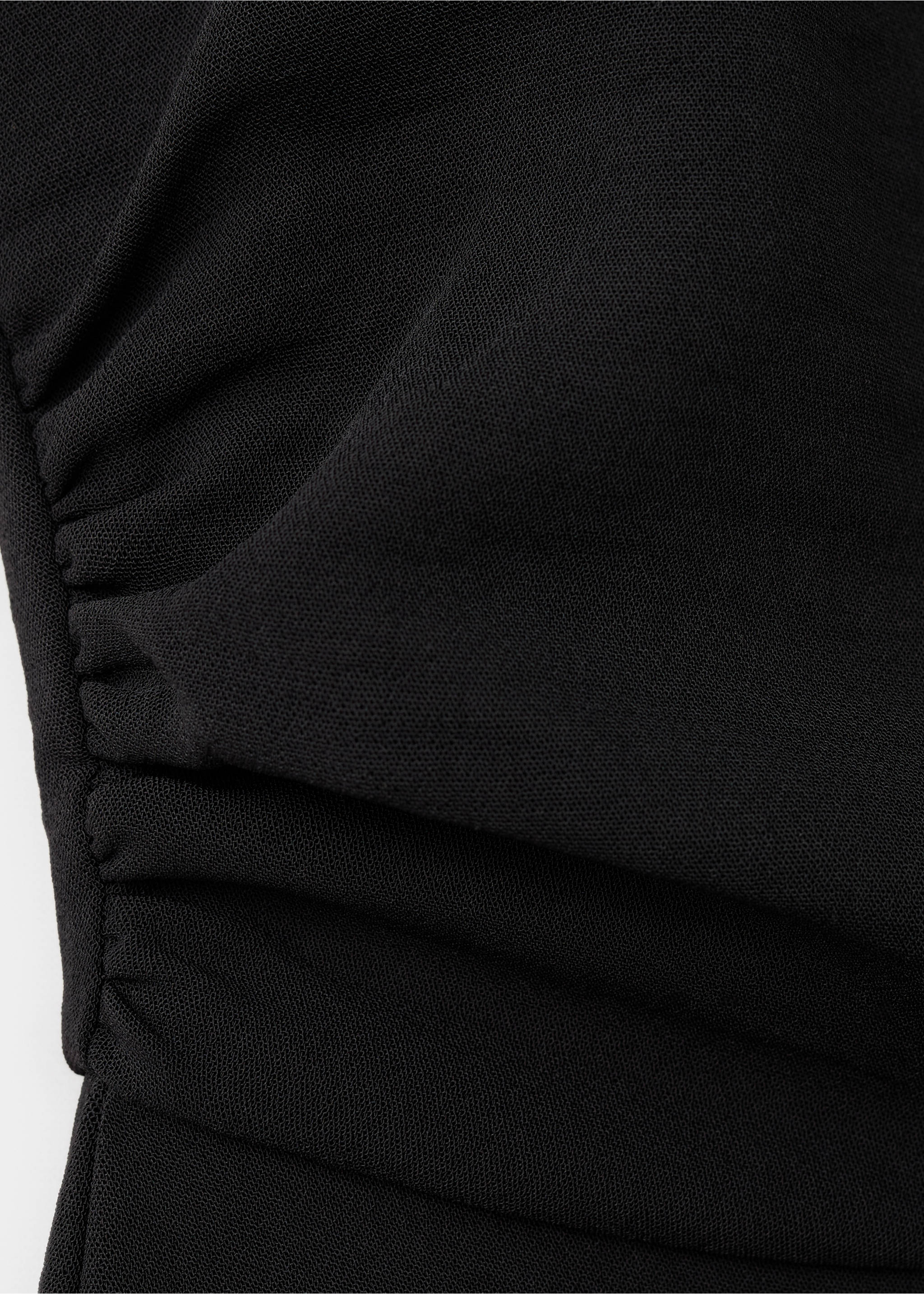 Ruched long jumpsuit - Details of the article 0, Black. Ref: 17085829-00.