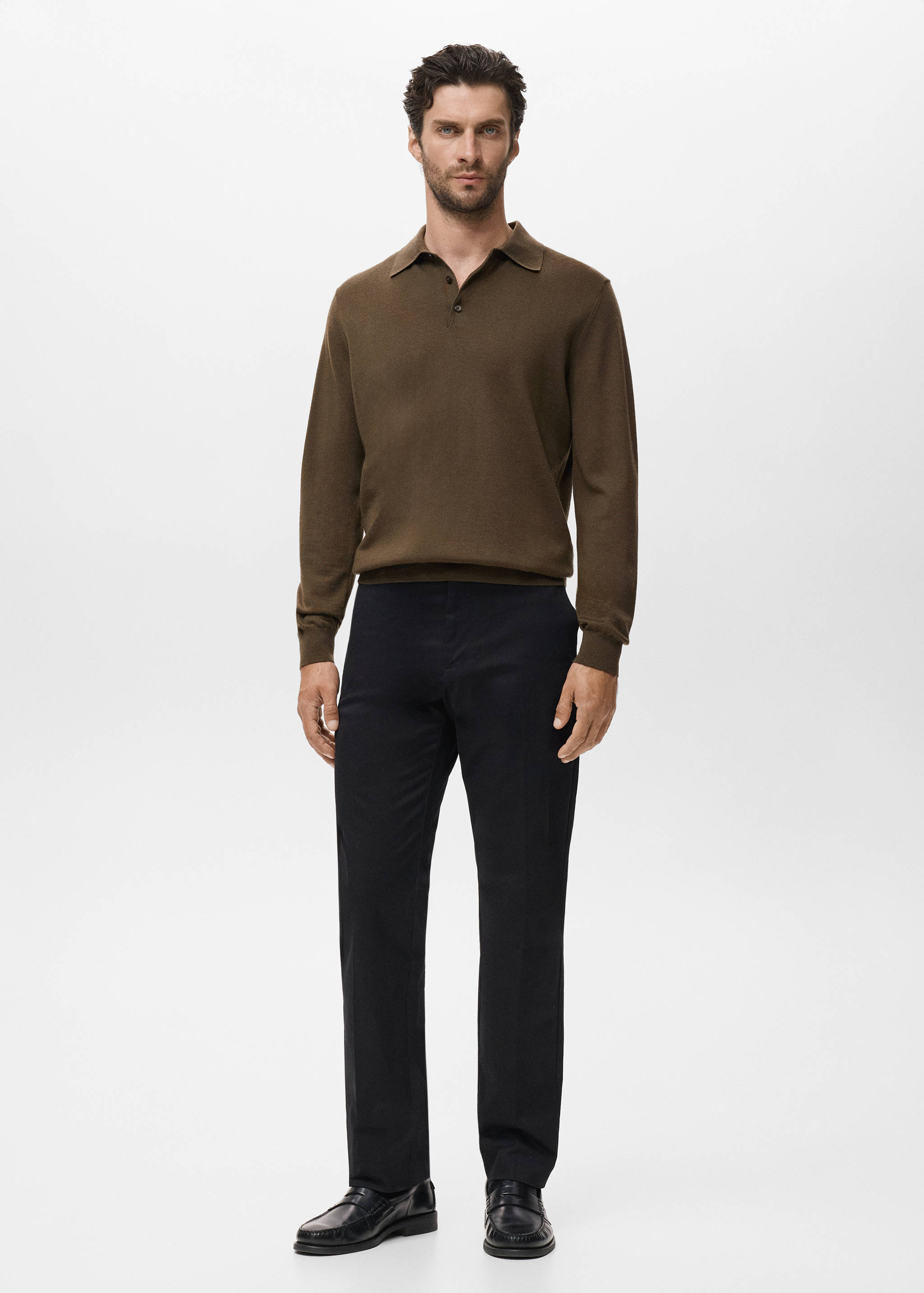 Polo svetr 100% merino vlna - Celkový náhled