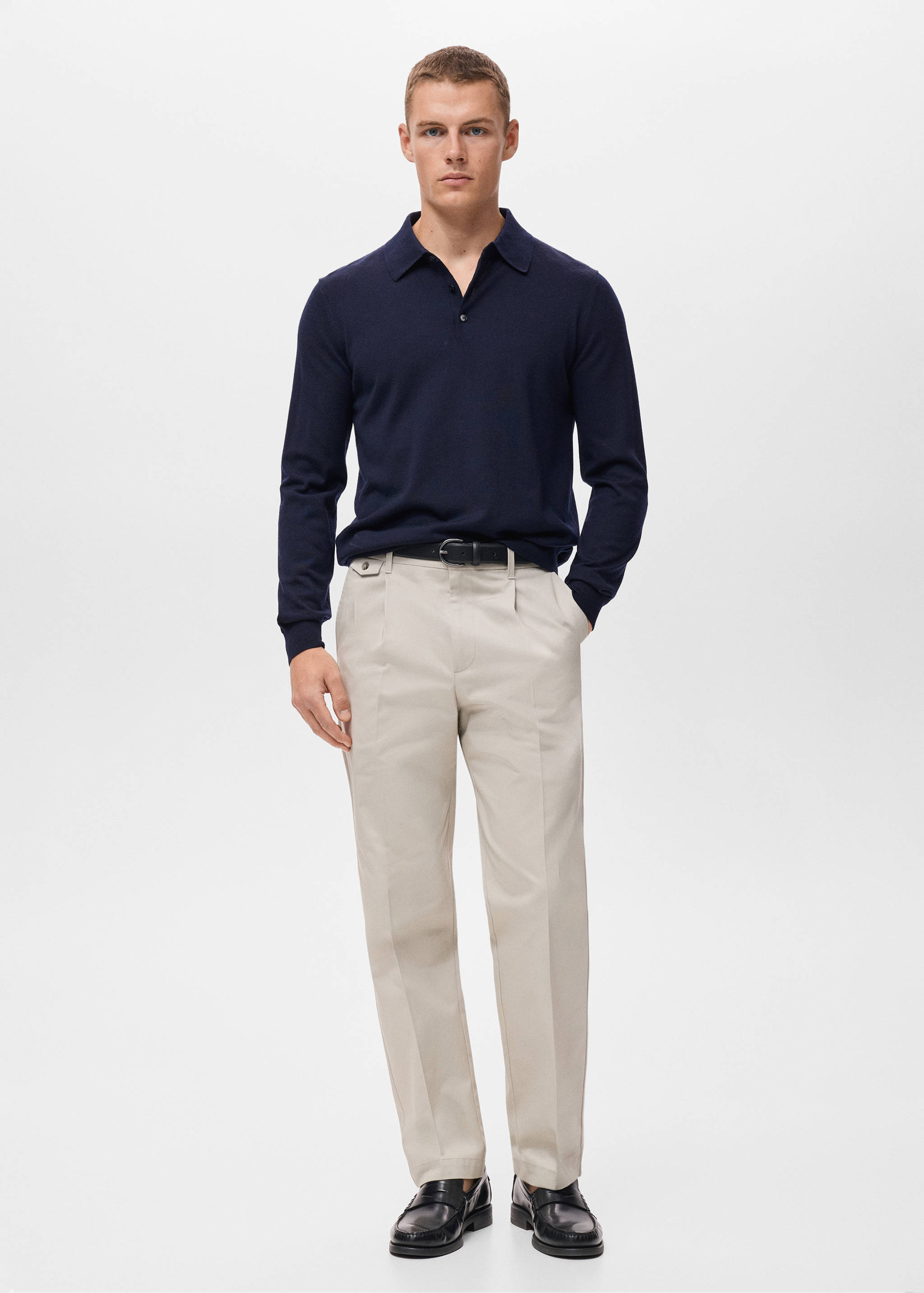 Polo svetr 100% merino vlna - Celkový náhled