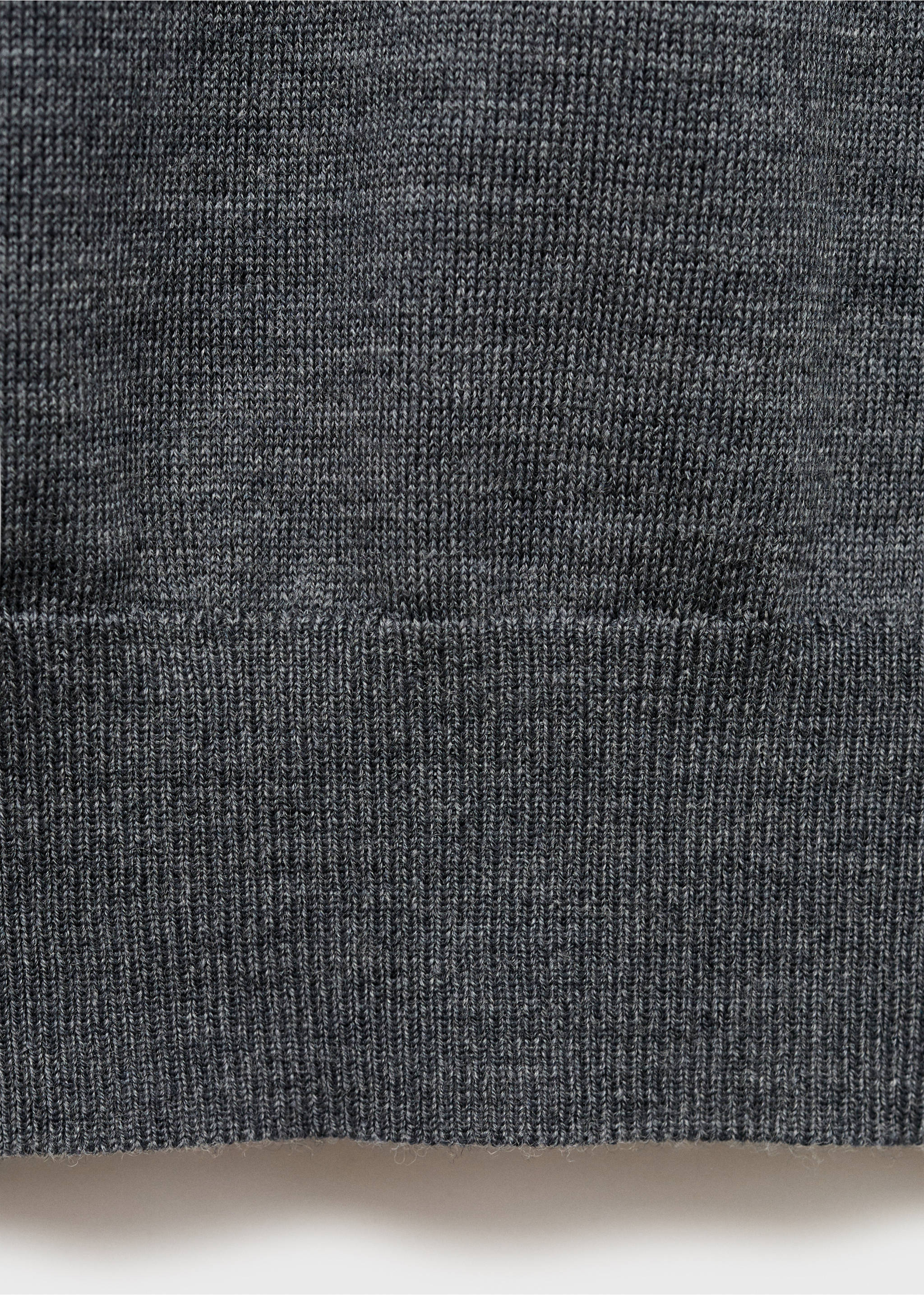 100% merino wool polo sweater - Details of the article 0, Medium Heather Grey. Ref: 17085970-00.