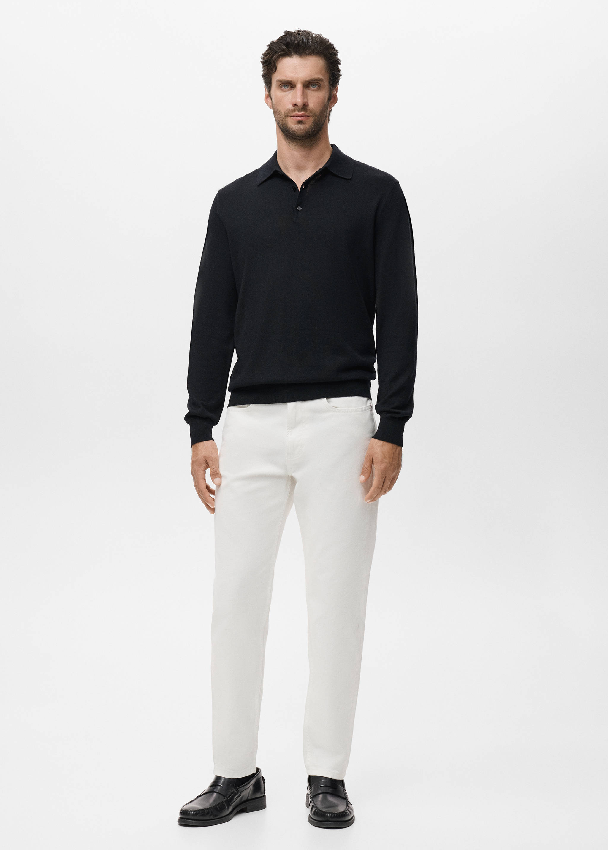 Polo svetr 100% merino vlna - Celkový náhled
