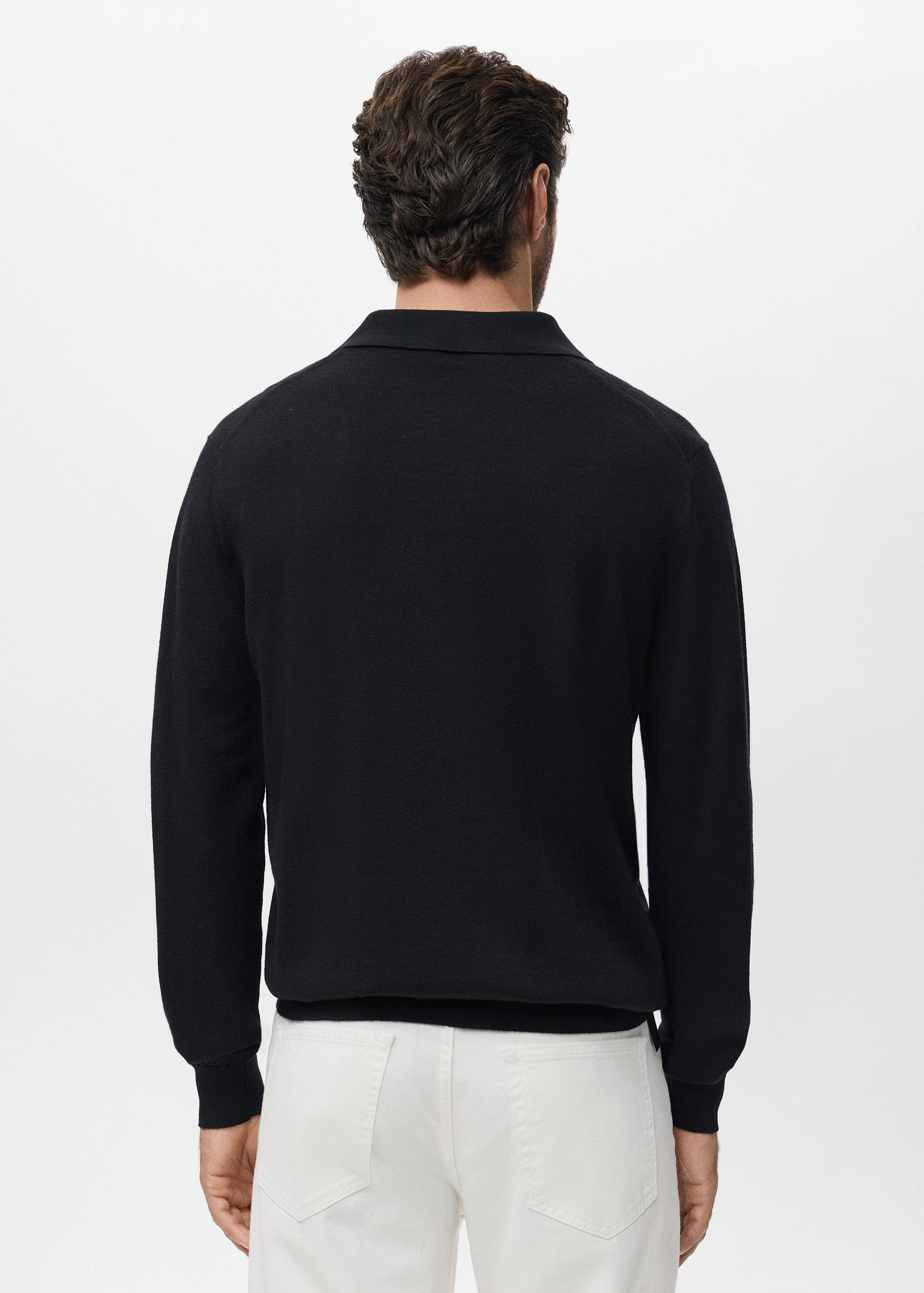 Polo svetr 100% merino vlna - Zadní strana zboží